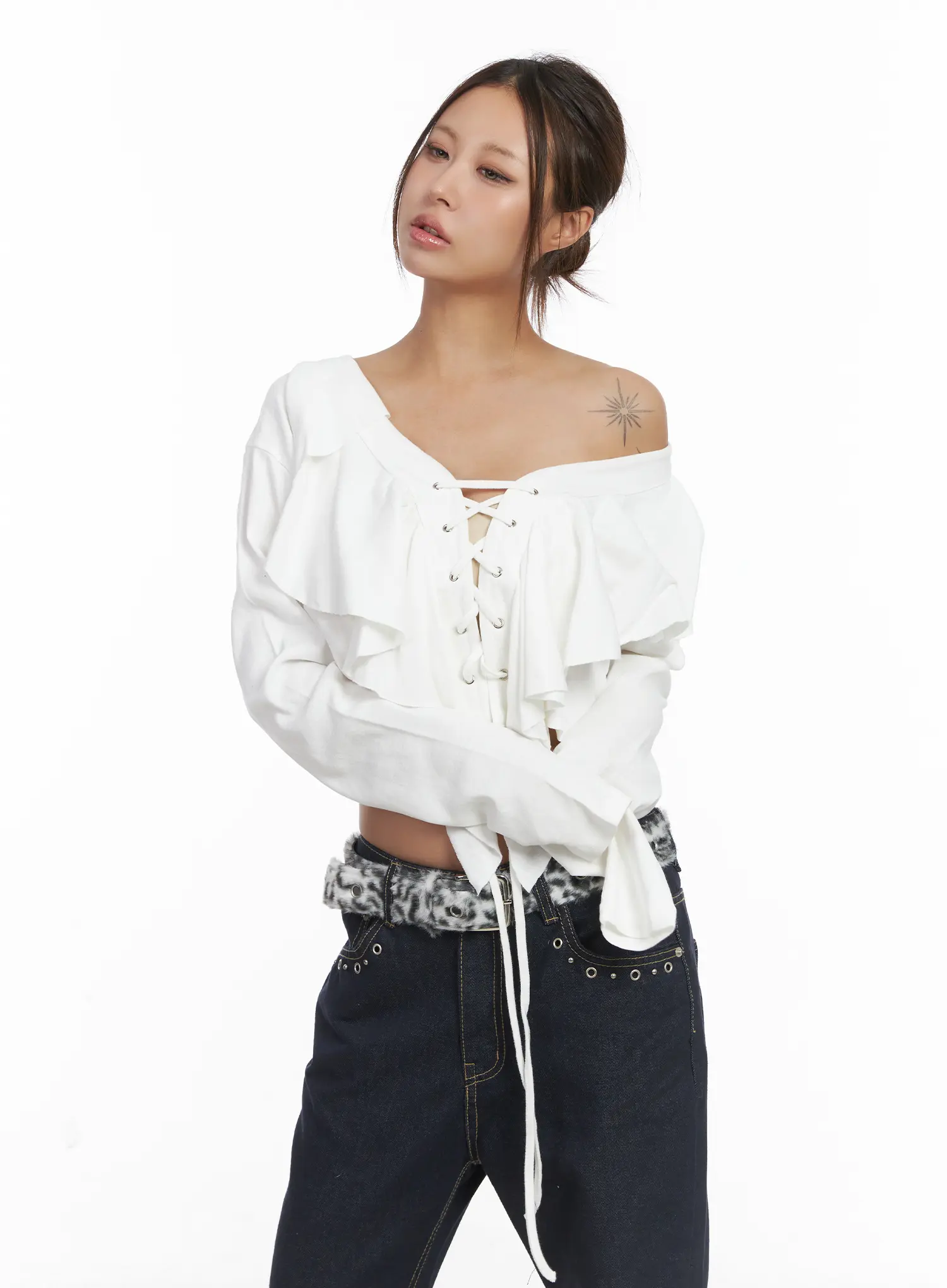 Ruffle V-Neck Cardigan CJ512 - Image 10
