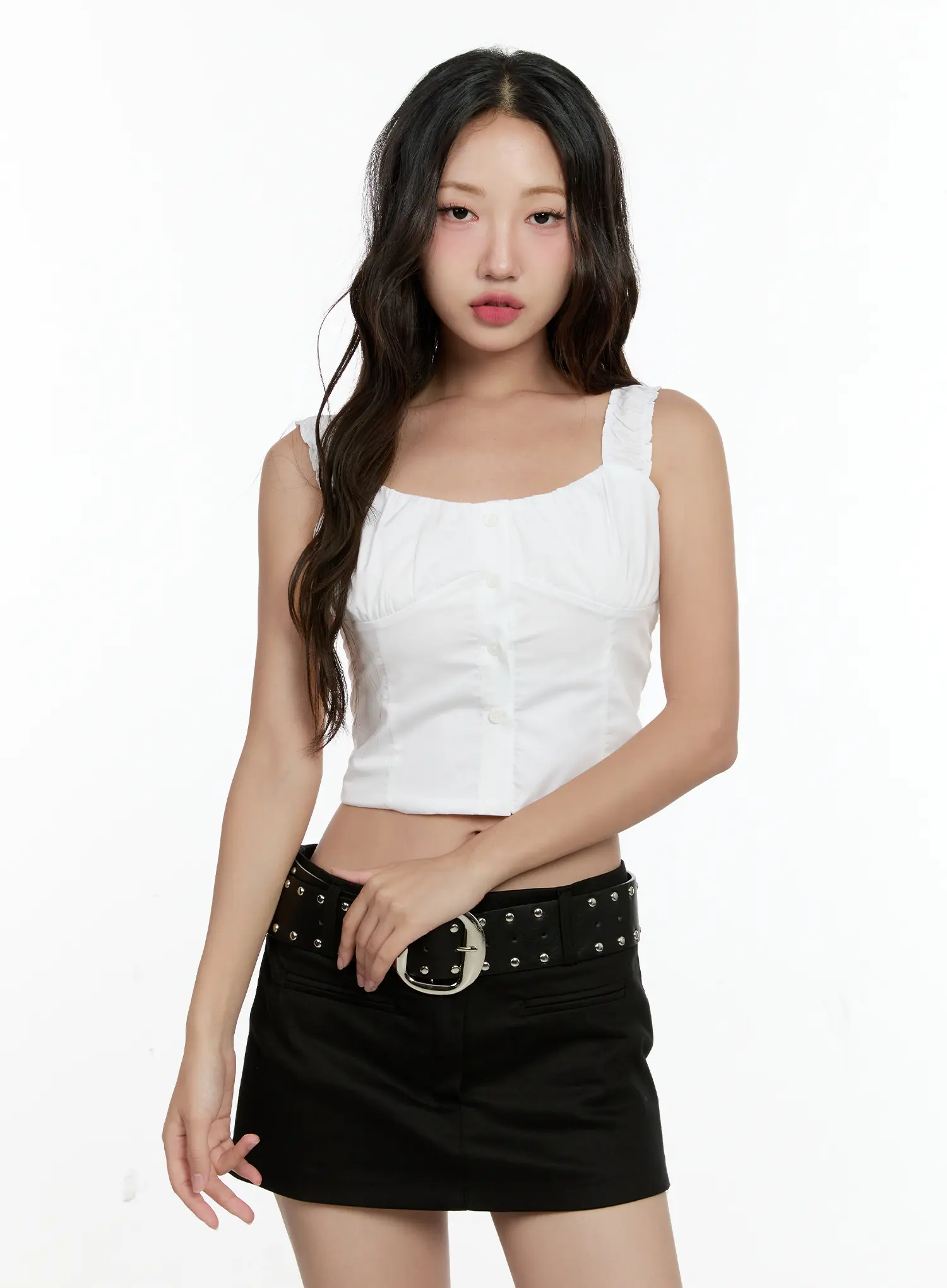 Ruffled Button-Up Top CL531 - Image 2
