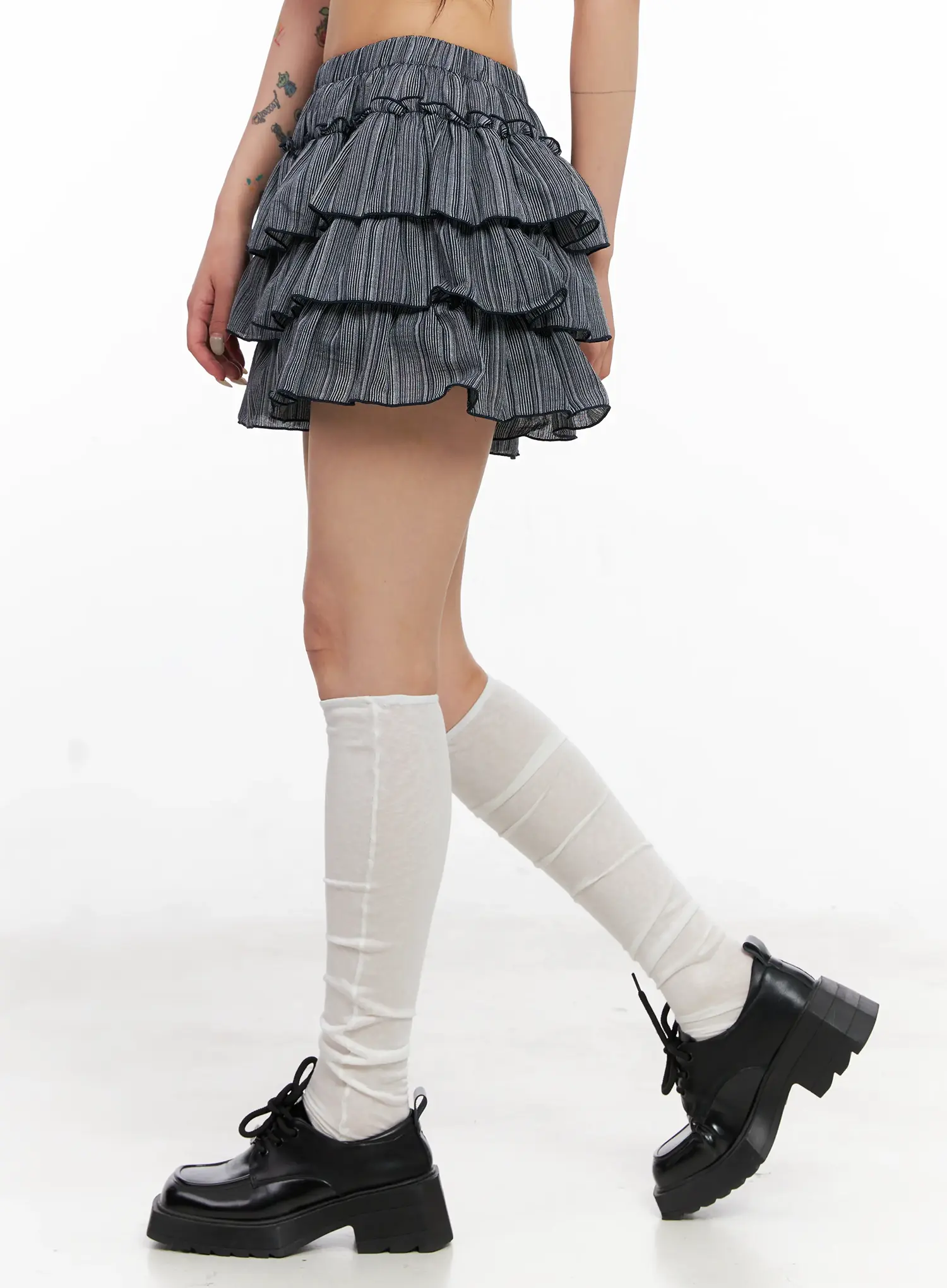 Ruffled Gingham Tiered Mini Skirt CL528 - Image 4