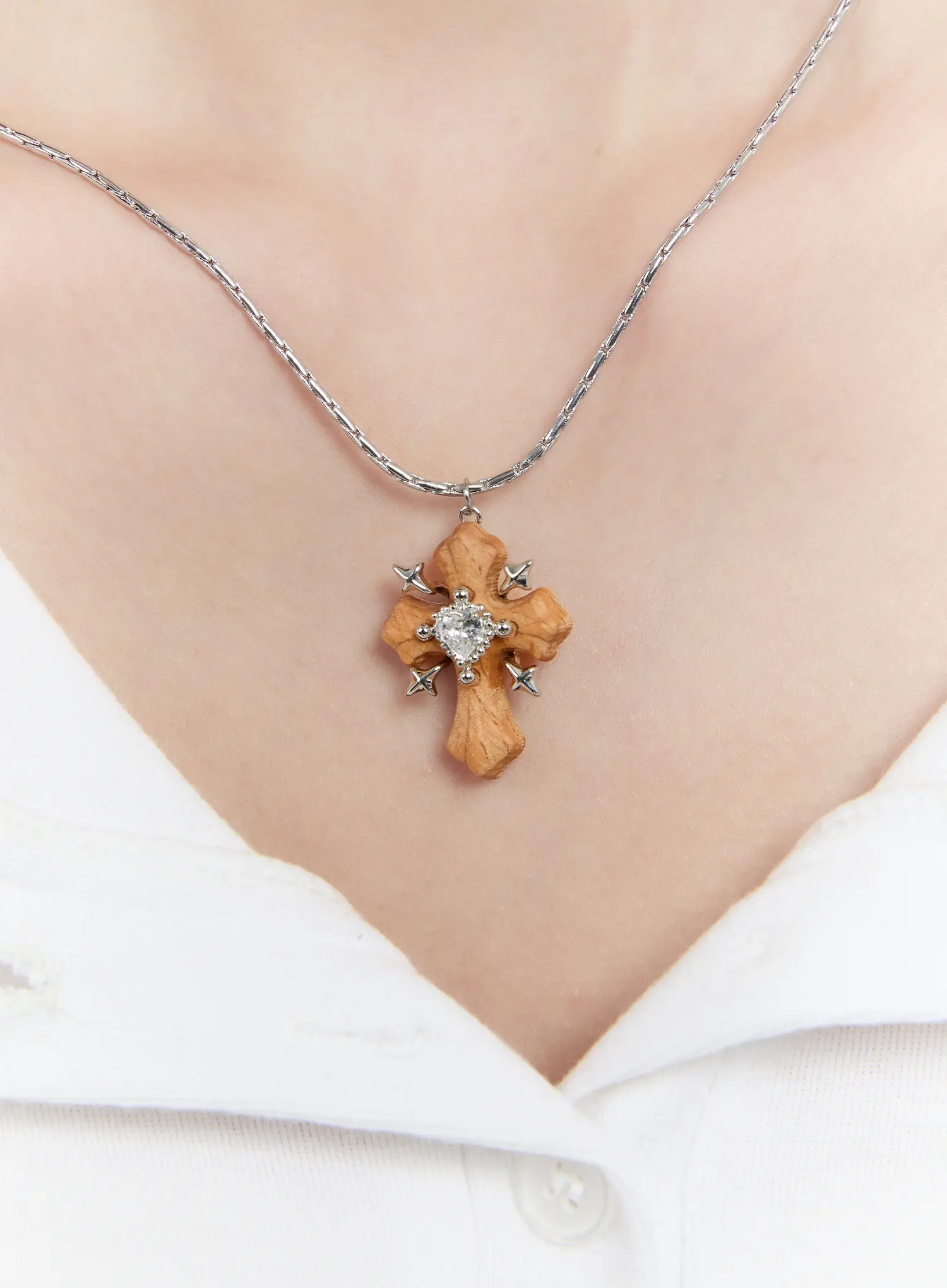 Rustic Cross Pendant Necklace CM505