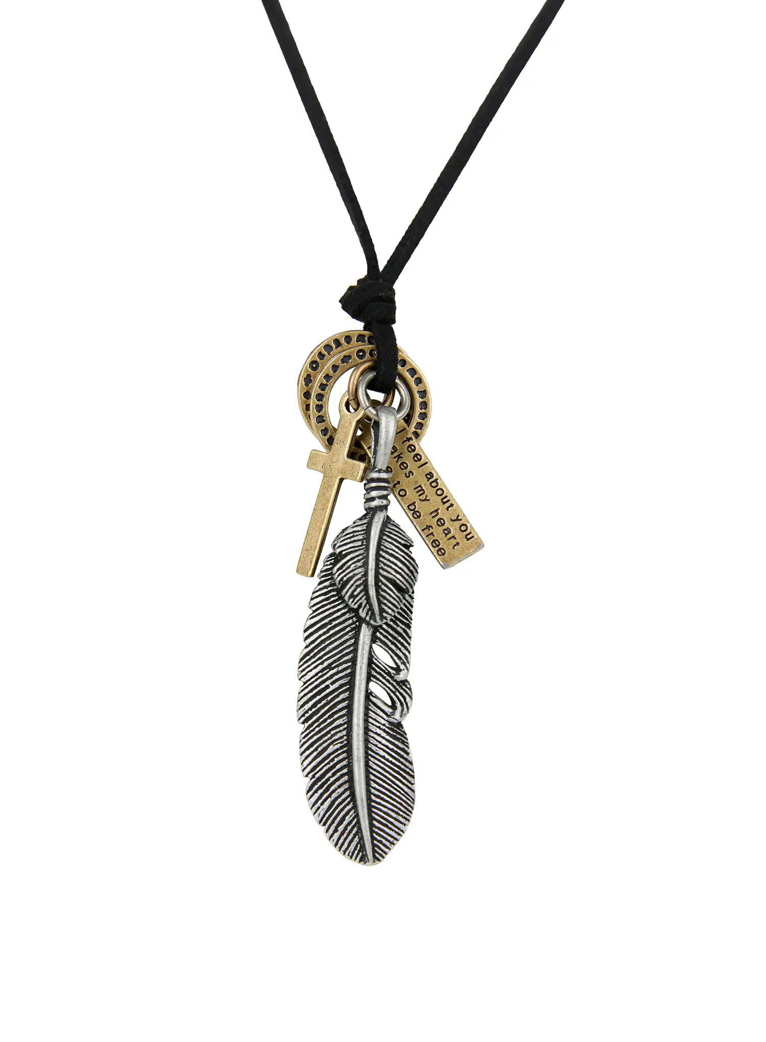 Rustic Feather Necklace IS529 - Image 11