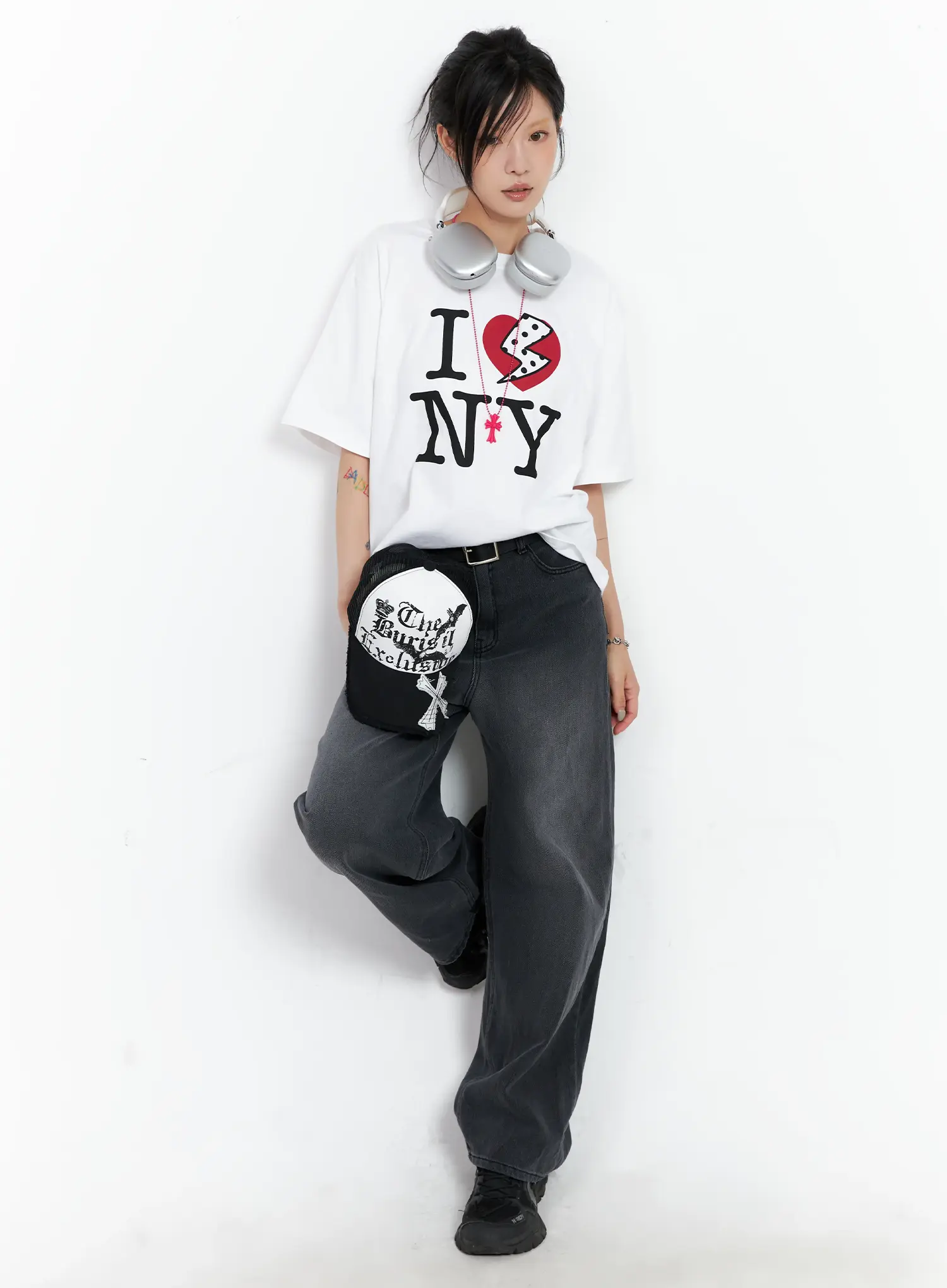 Sarang Washed Black Baggy Jeans CL528 - Image 2