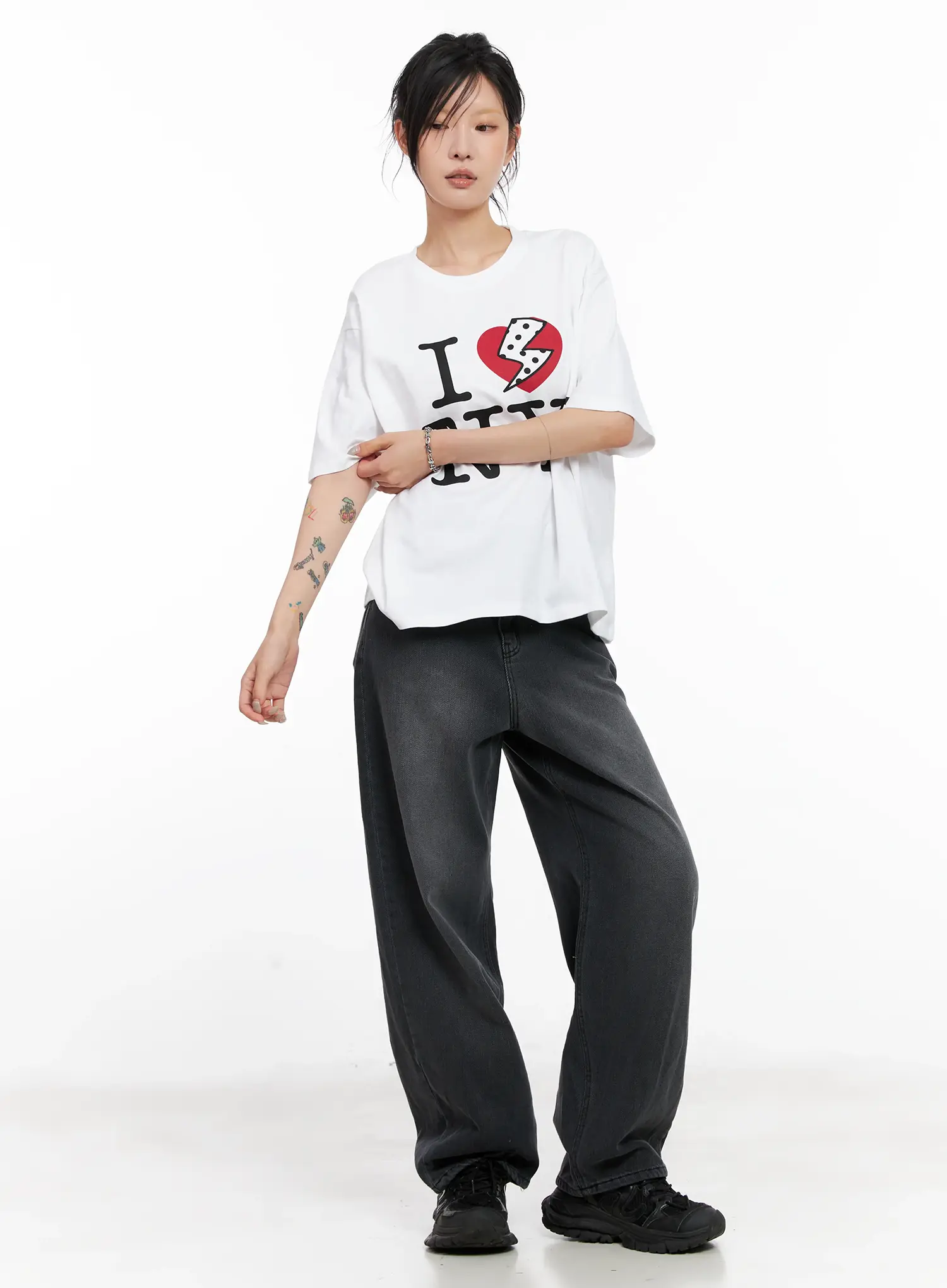 Sarang Washed Black Baggy Jeans CL528 - Image 3