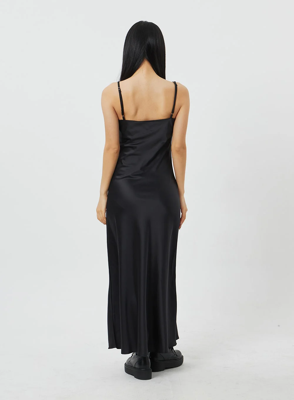 Satin Maxi Dress BF323 - Image 9