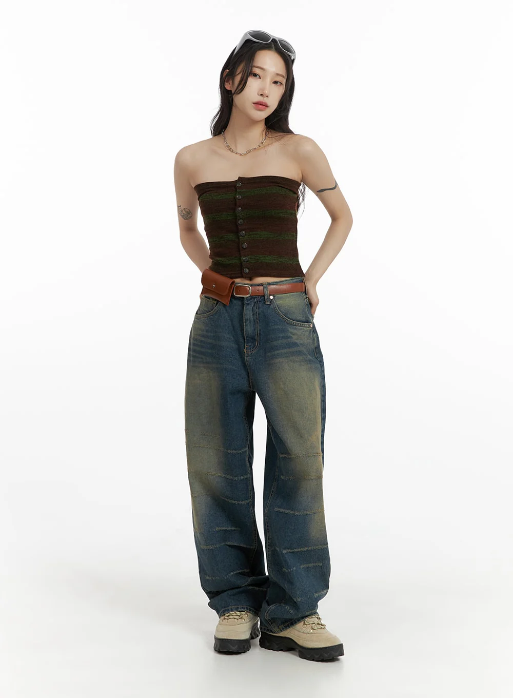 Scratch Textured Baggy Jeans CM405 - Image 3