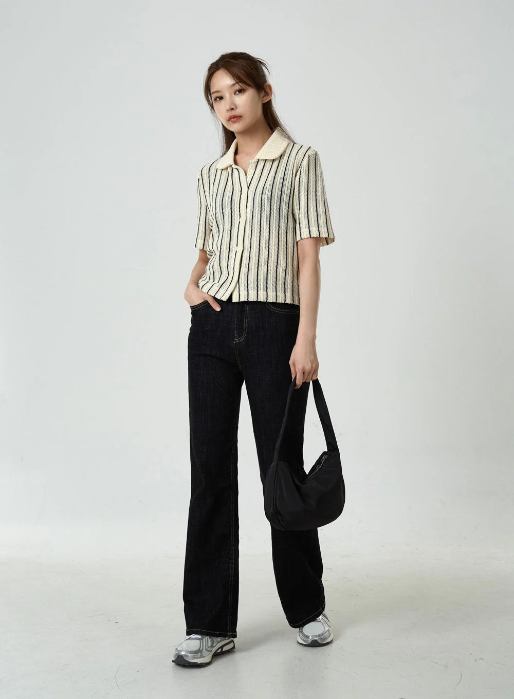 Semi Boot-Cut Raw Denim Pants CU11 - Image 8