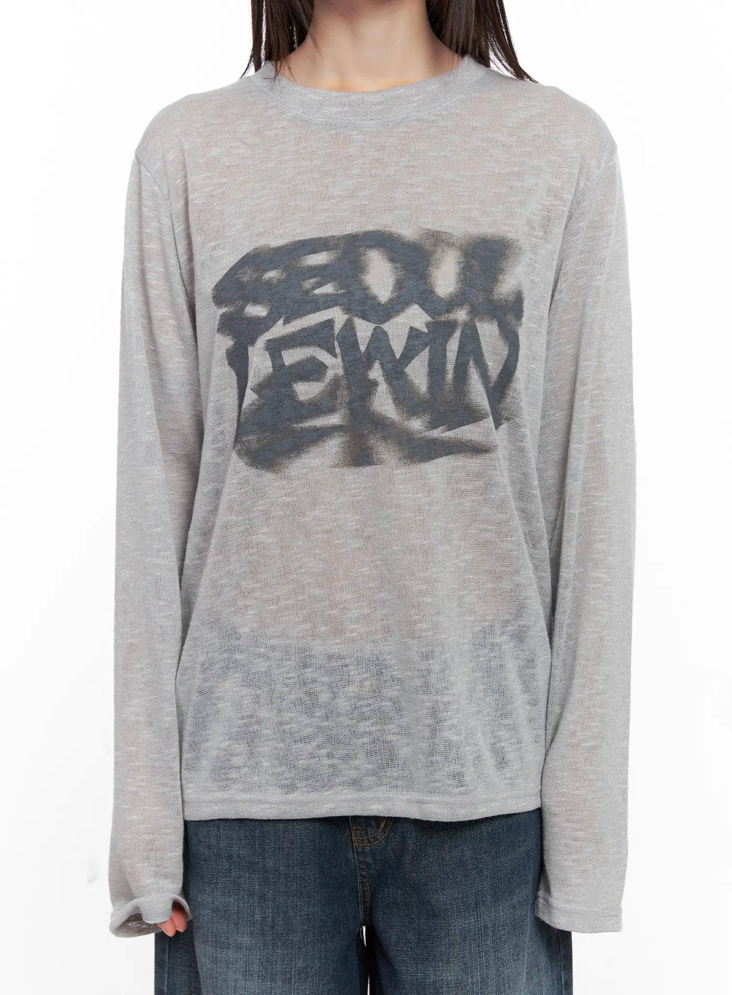 Seoul Graphic Sheer Long Sleeve Tee CN511 - Image 5