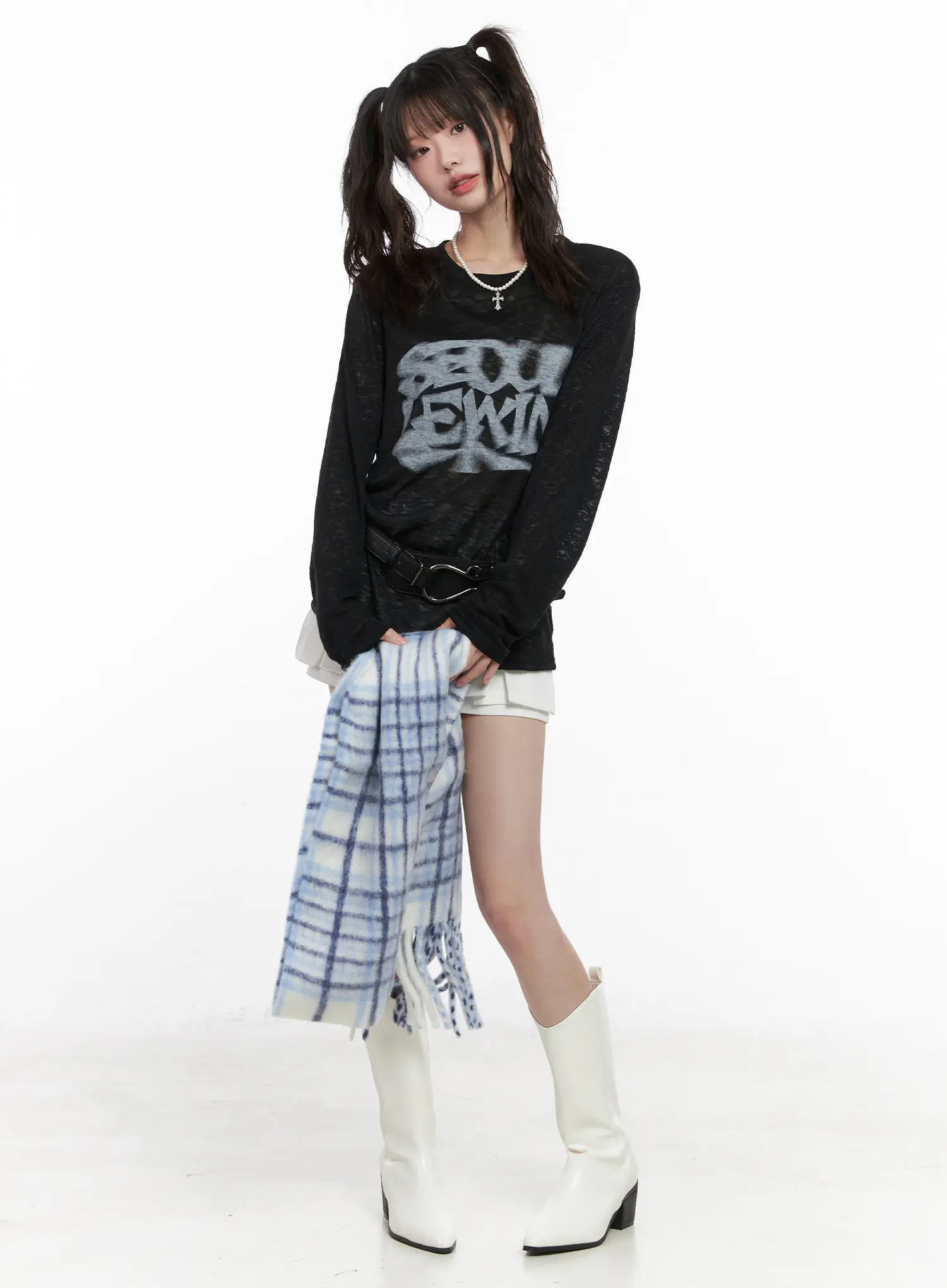 Seoul Graphic Sheer Long Sleeve Tee CN511 - Image 8