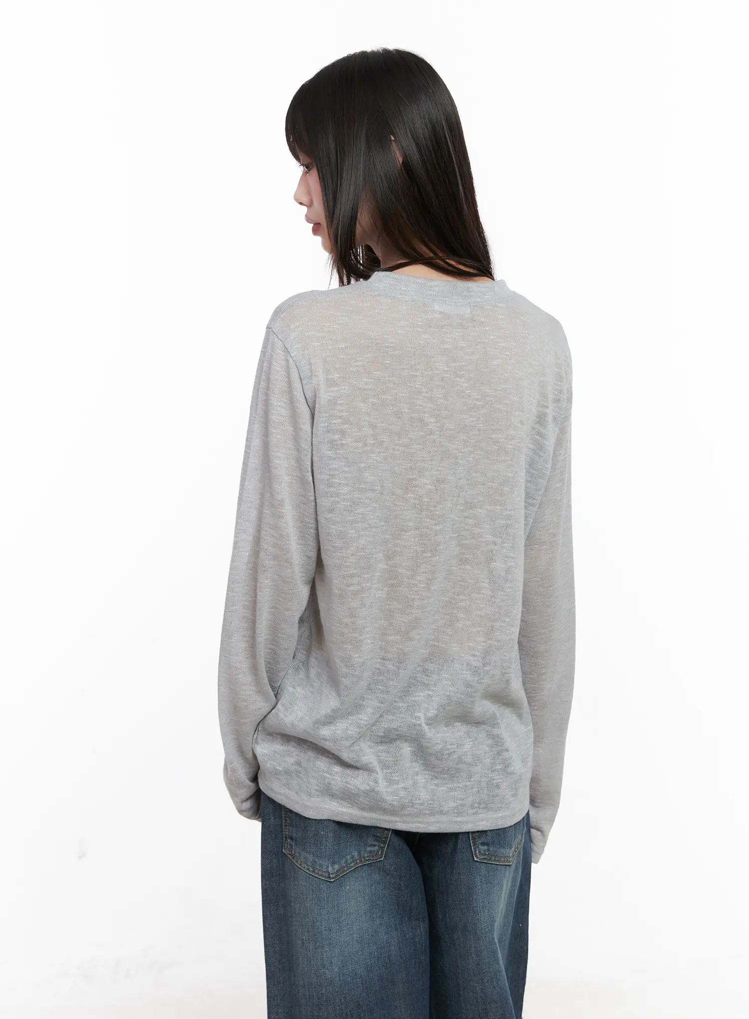 Seoul Graphic Sheer Long Sleeve Tee CN511 - Image 9