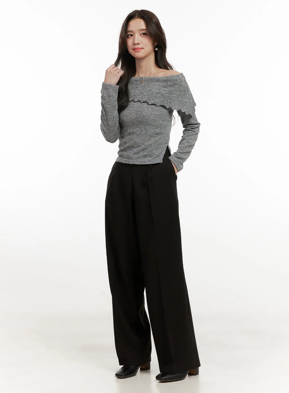 Seraphina Wide Fit Pintuck Slacks ON429 - Image 2