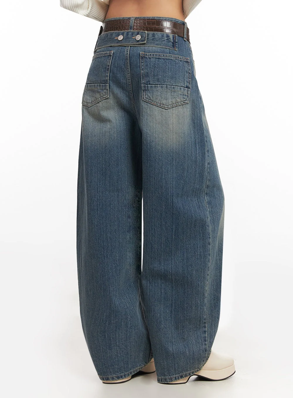 Sharon Washed Wide-Fit Baggy Jeans IA507 - Image 10