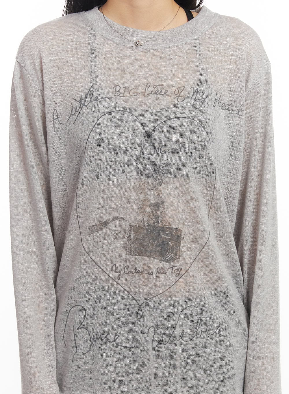 Sheer Art Graphic Long-Sleeve Top CA504 - Image 6