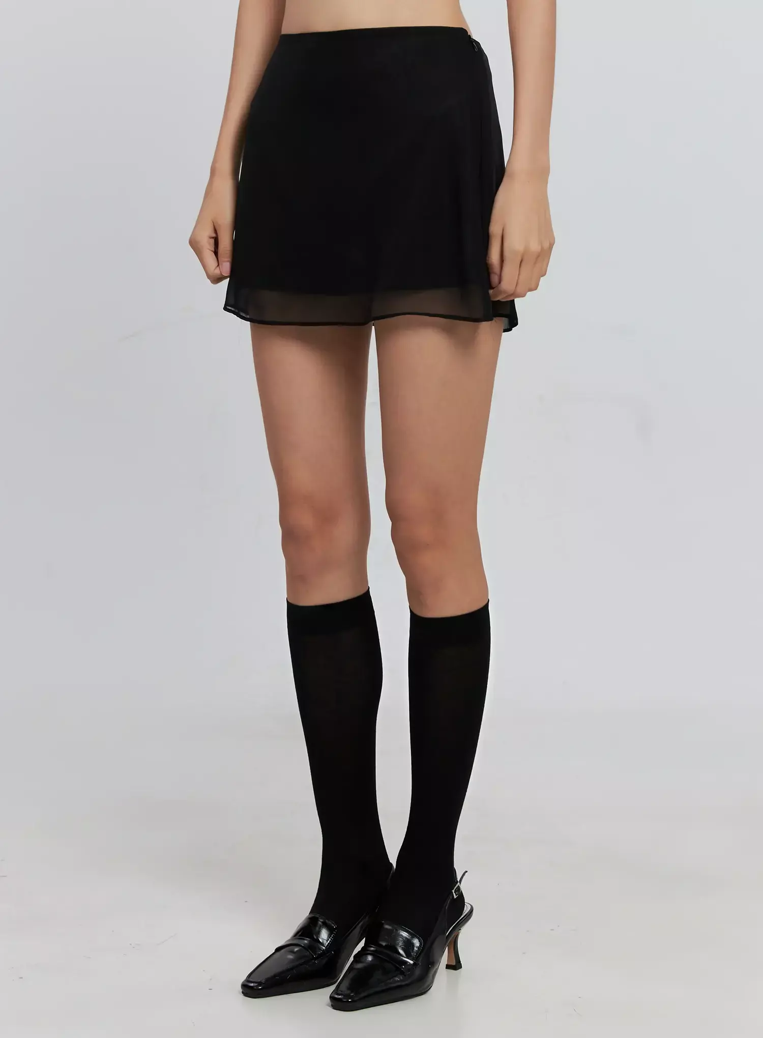 Sheer Chiffon Mini Skirt IS516 - Image 7