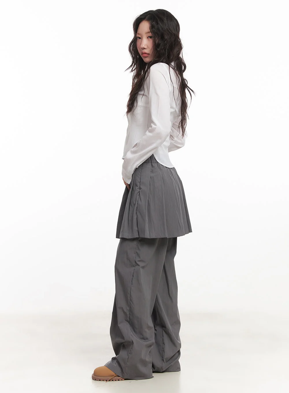 Sheer Collared Button-Down Shirt CA518 - Image 3
