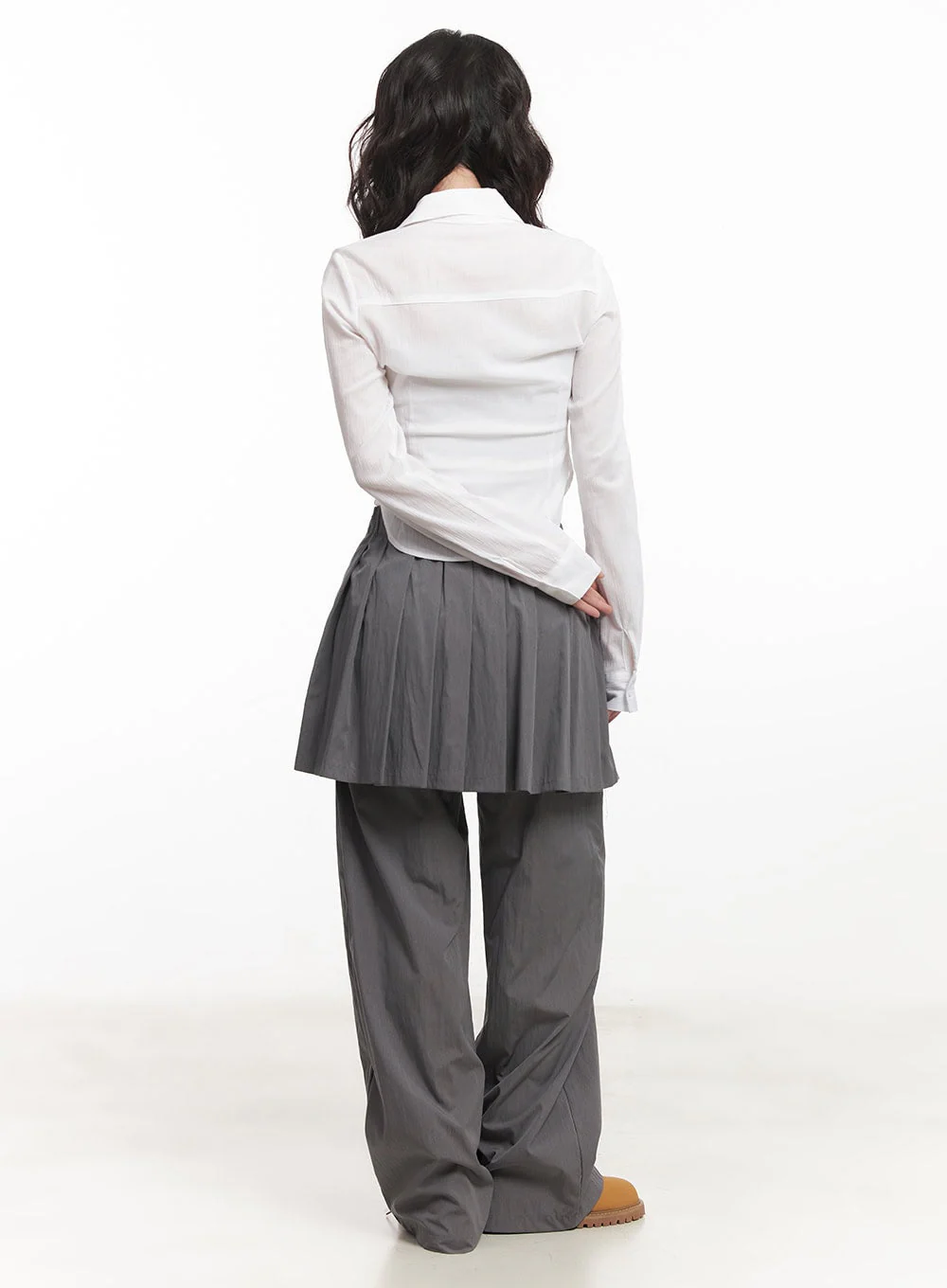 Sheer Collared Button-Down Shirt CA518 - Image 4