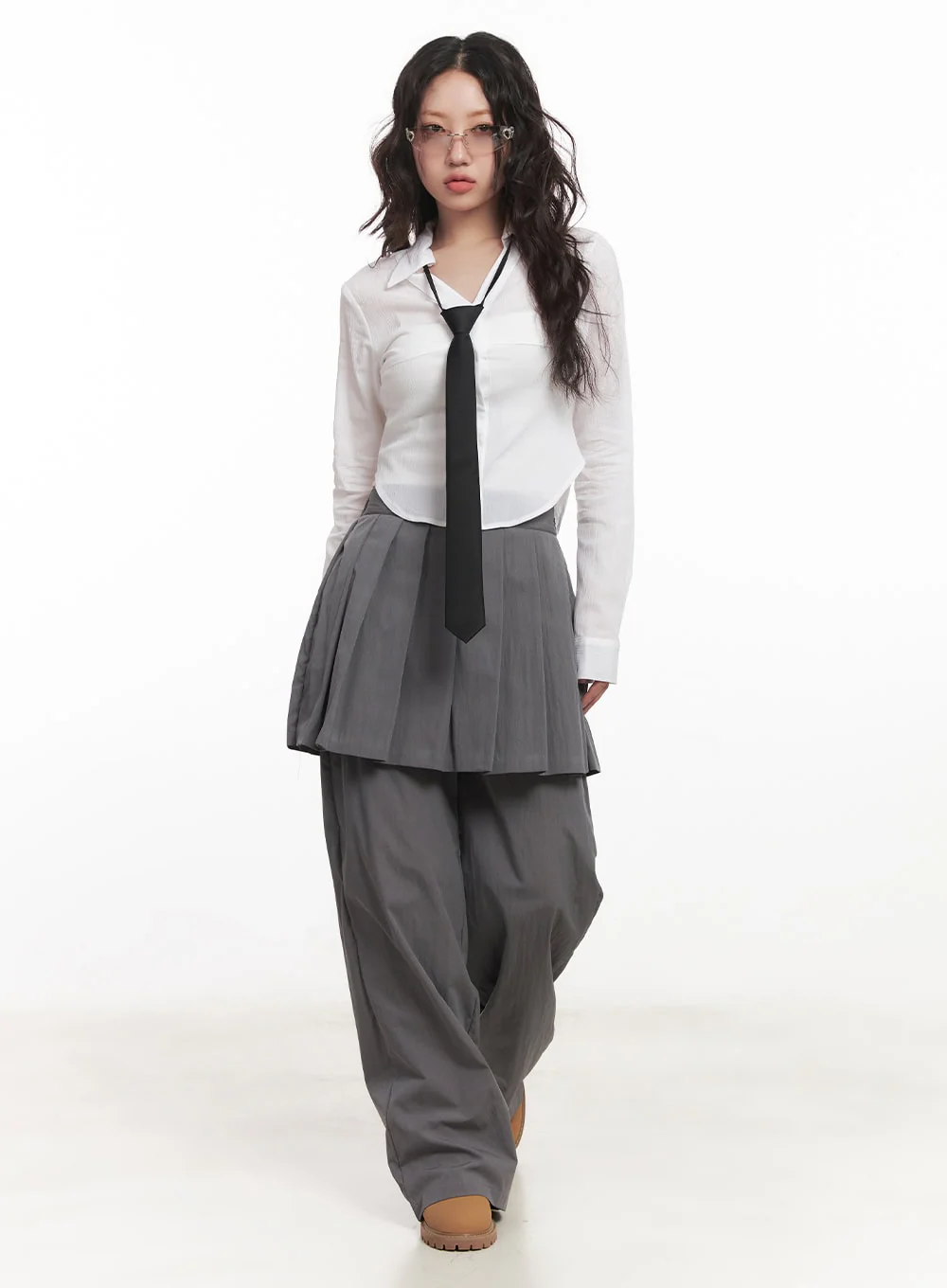 Sheer Collared Button-Down Shirt CA518 - Image 5