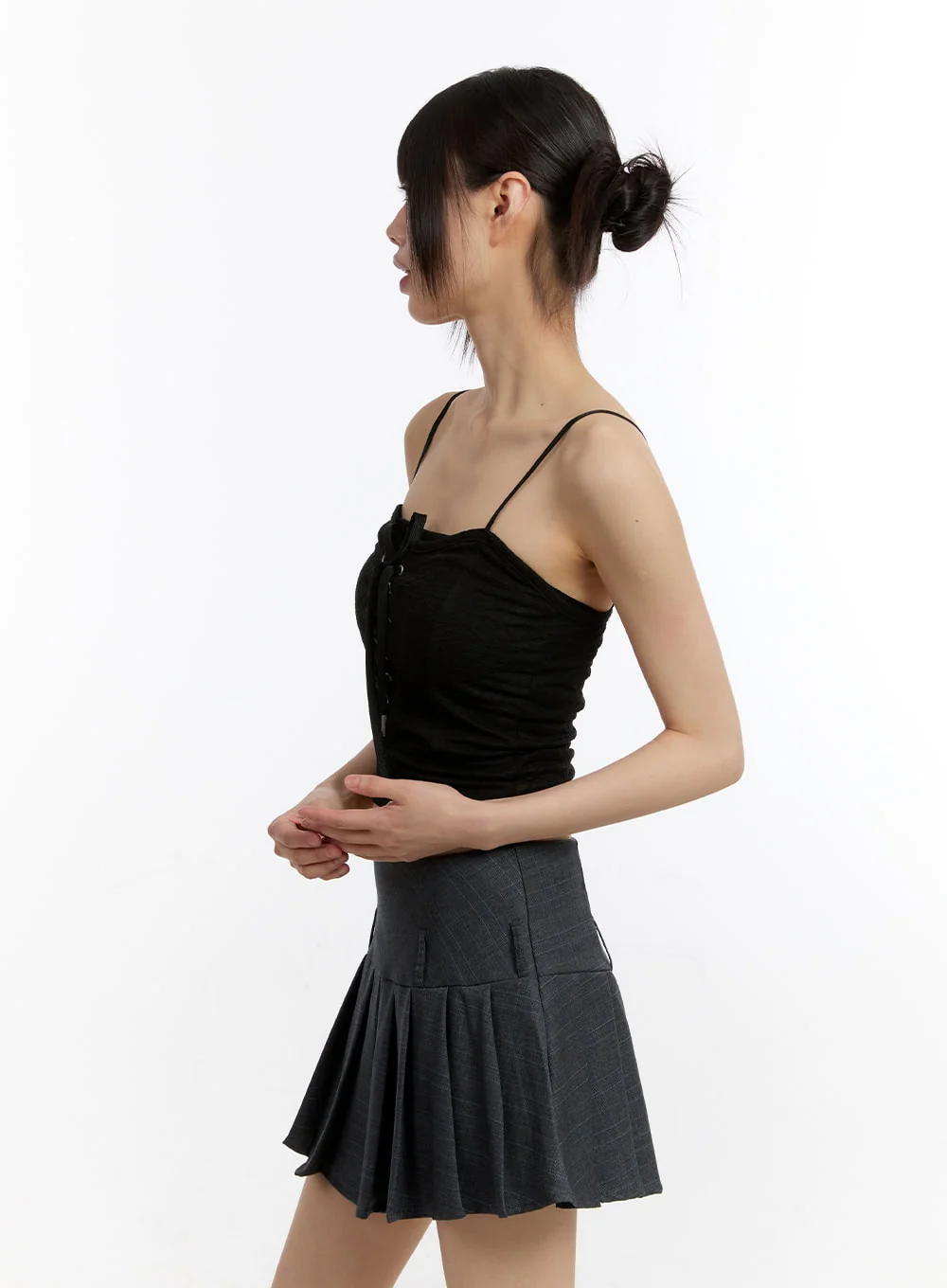 Sheer Floral Lace-Up Corset Cami Top CM513 - Image 4