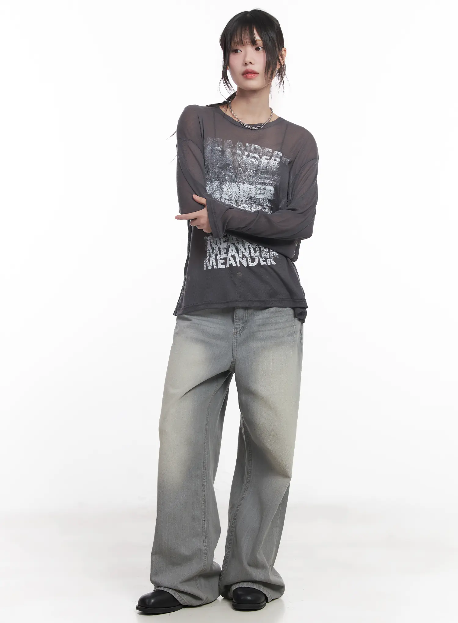 Sheer Graphic Long-Sleeve Shirt CU520 - Image 3