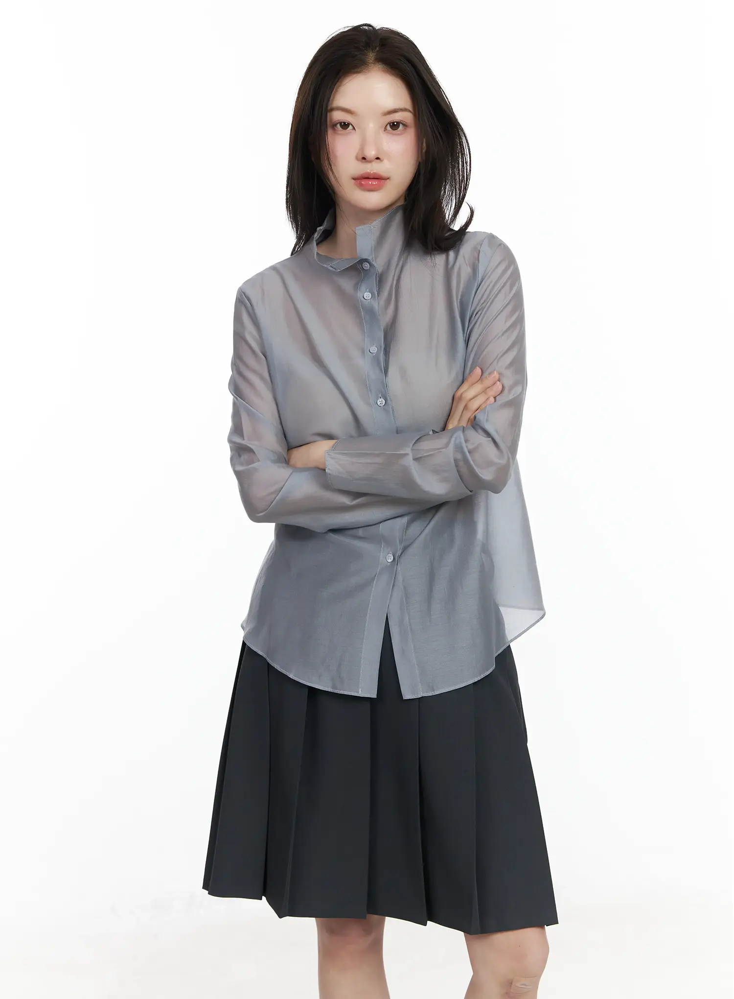 Sheer High Neck Blouse IF524 - Image 13
