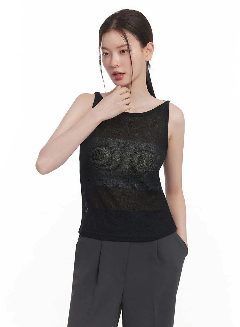 Sheer Knit Tank Top IY509 - Image 2