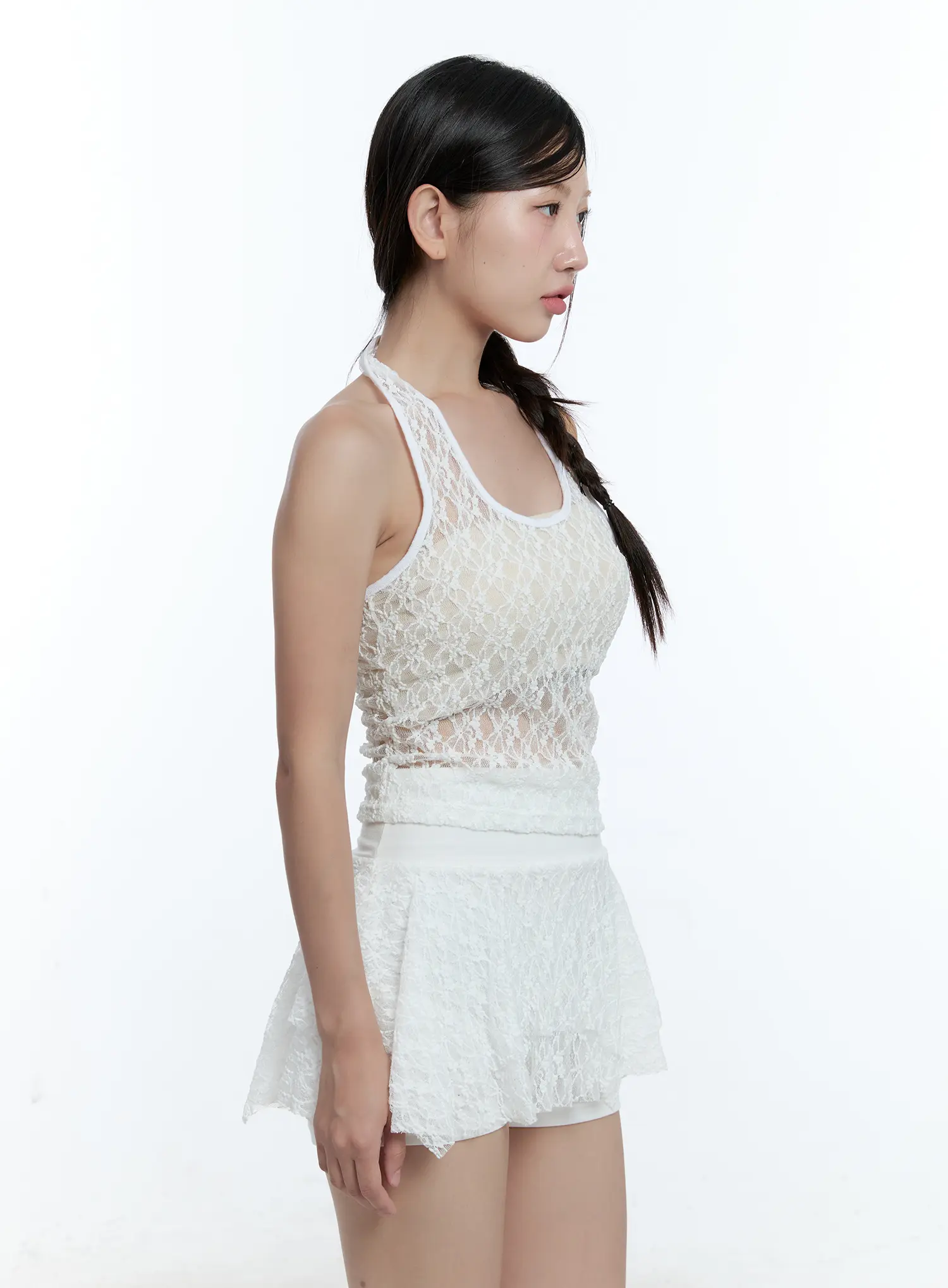 Sheer Lace Halter Neck Top CU527 - Image 4