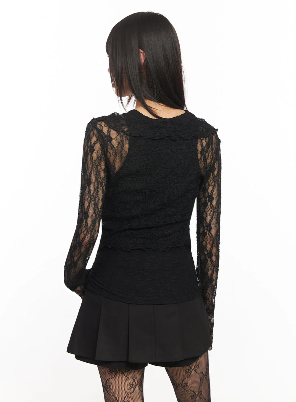 Sheer Lace Strap Cardigan IY502 - Image 10