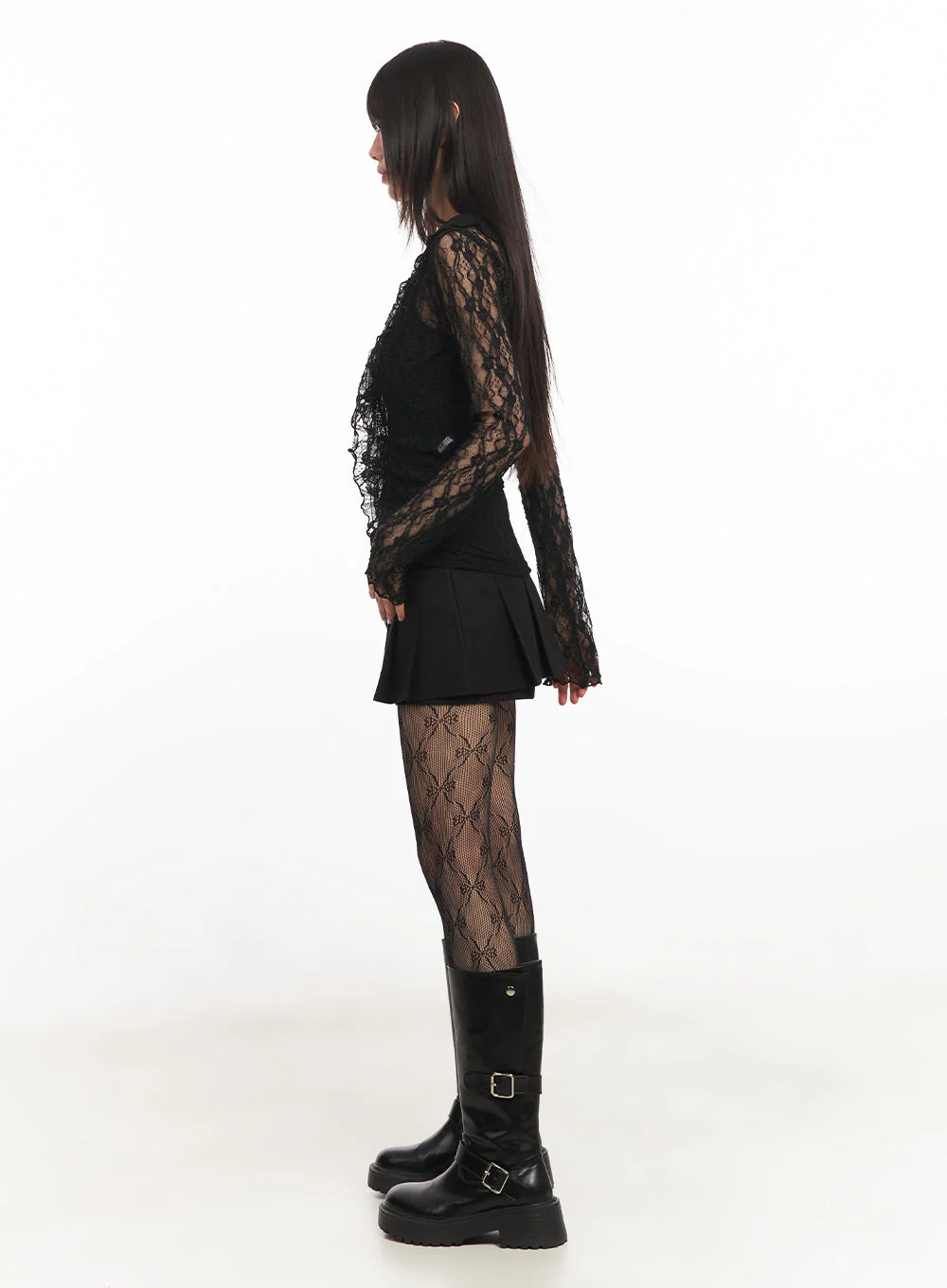 Sheer Lace Strap Cardigan IY502 - Image 12