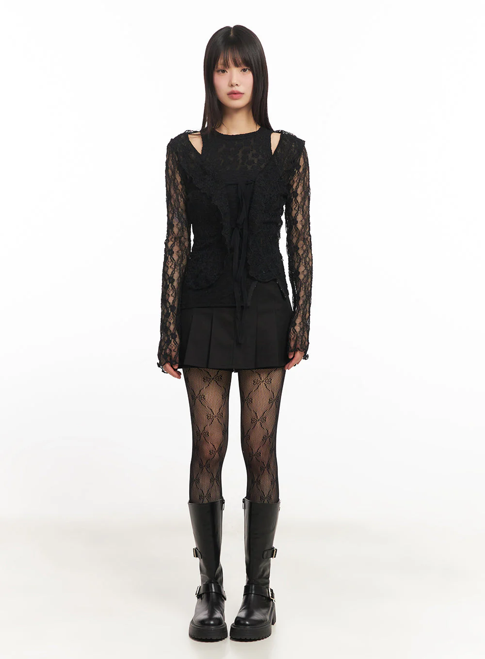 Sheer Lace Strap Cardigan IY502 - Image 6