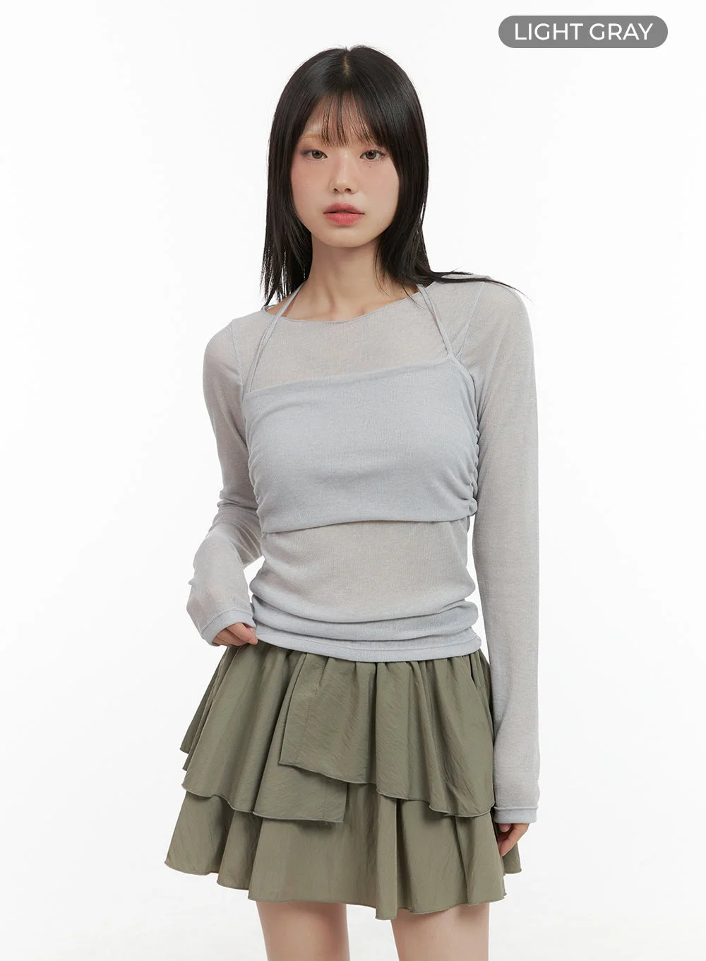 Sheer Layered Long Sleeve Top CG427 - Image 10