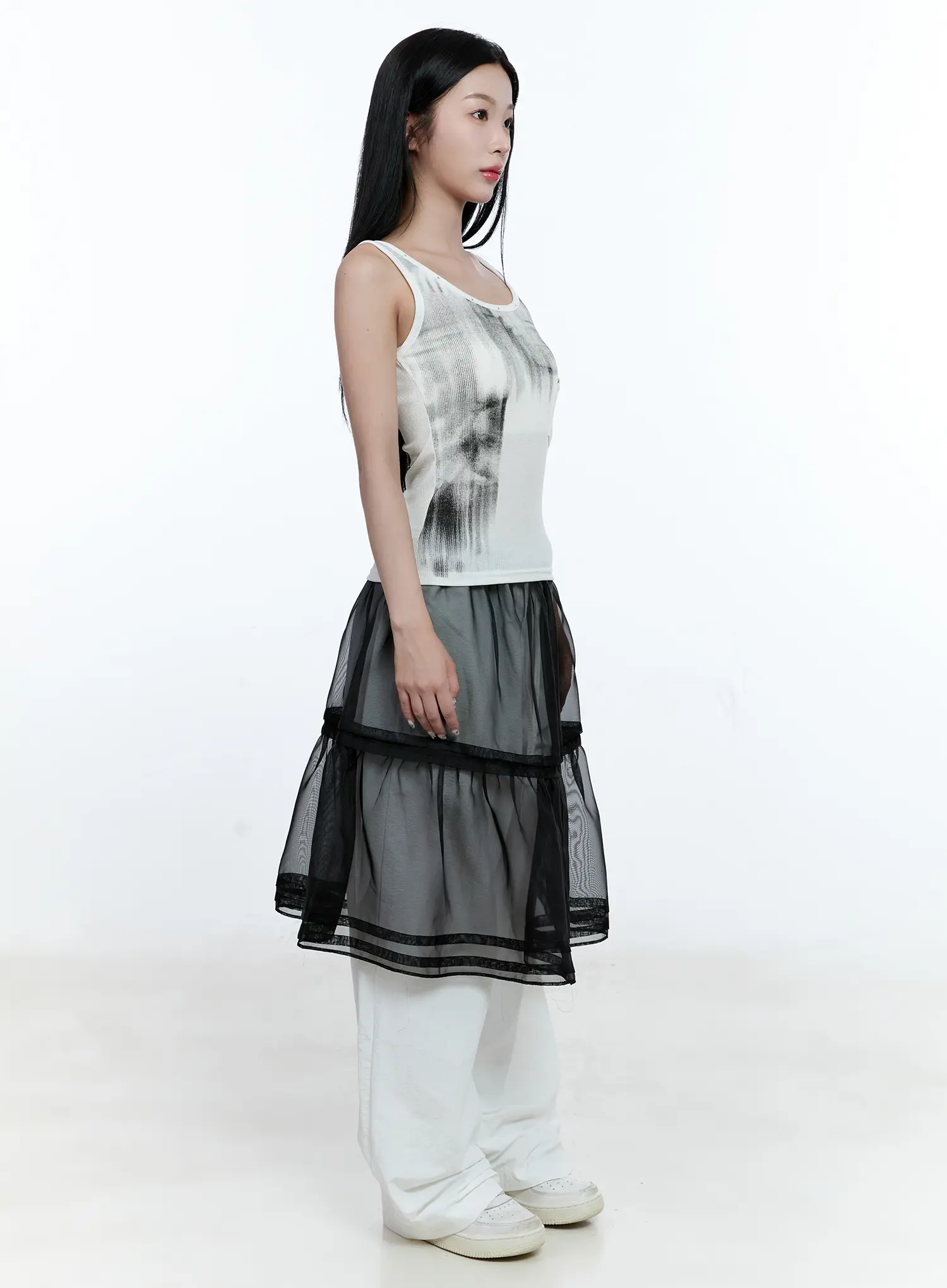 Sheer Layered Midi Skirt CG507 - Image 3