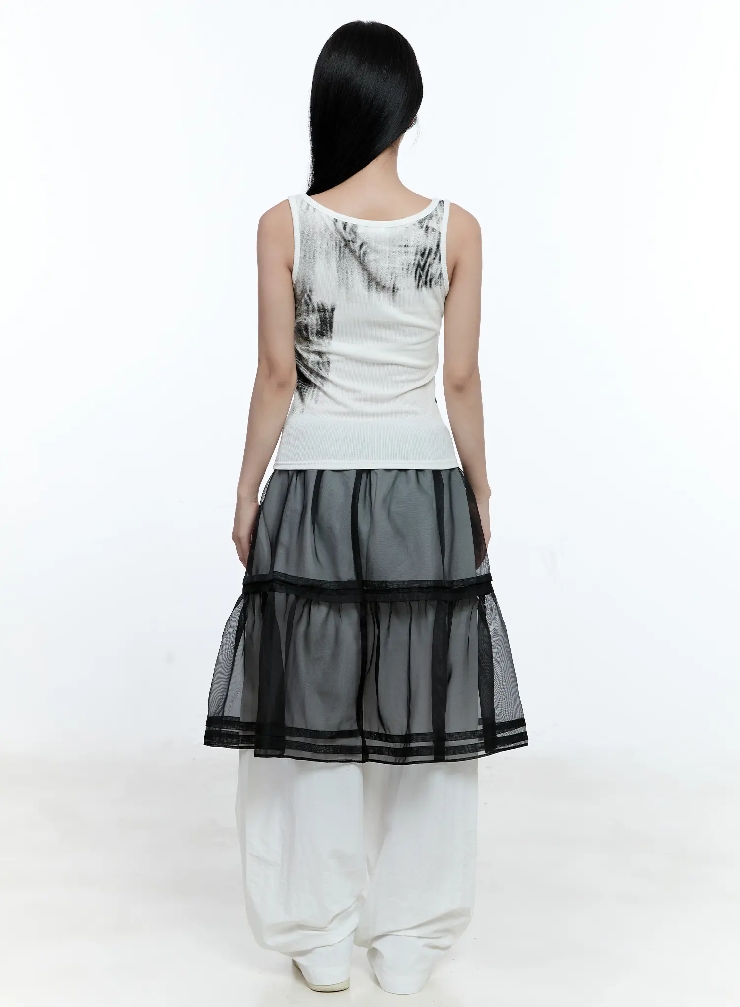 Sheer Layered Midi Skirt CG507 - Image 7