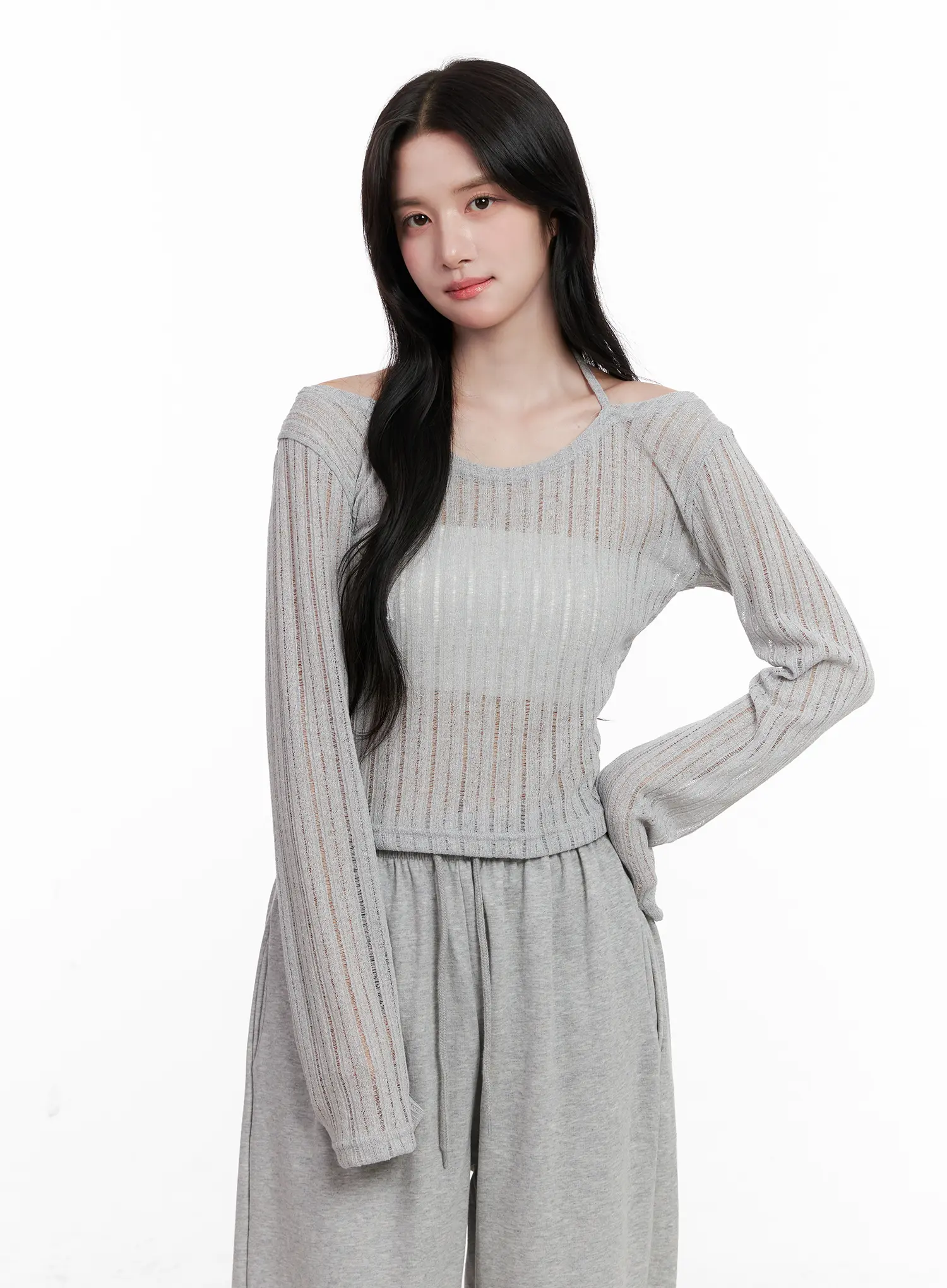 Sheer Linen Long-Sleeve Top CL515 - Image 10