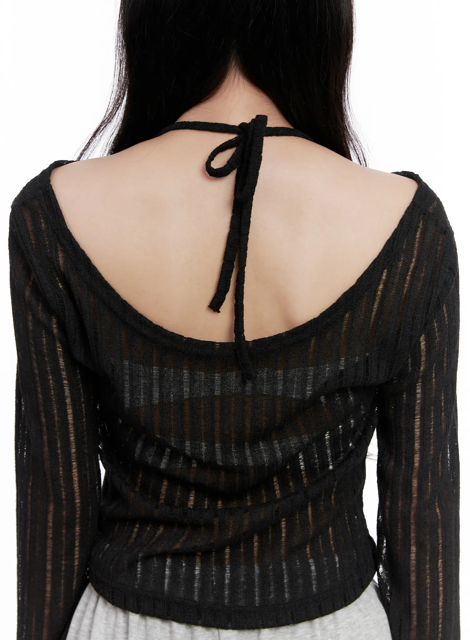 Sheer Linen Long-Sleeve Top CL515 - Image 8