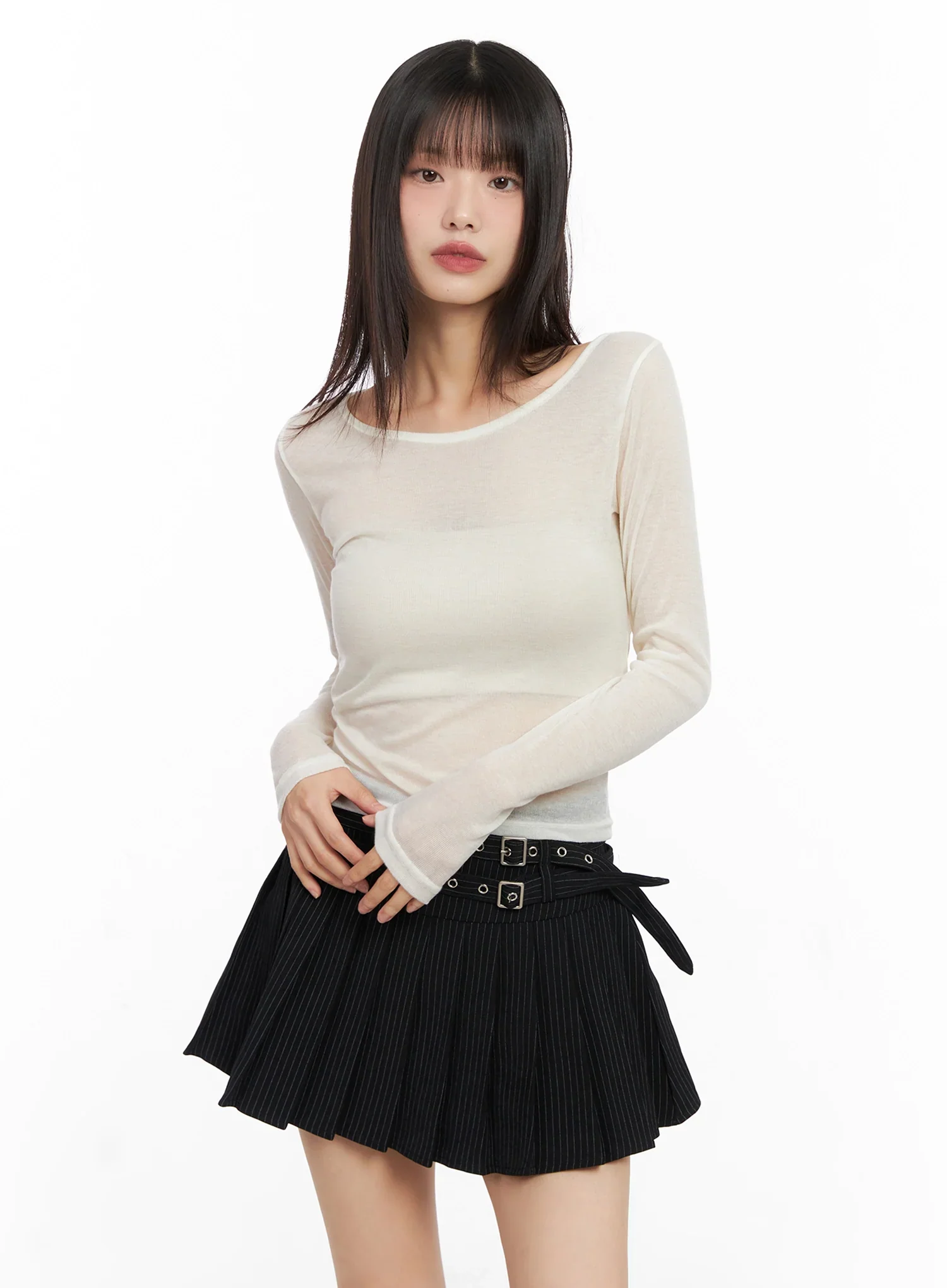 Sheer Long Sleeve Top IN503 - Image 5