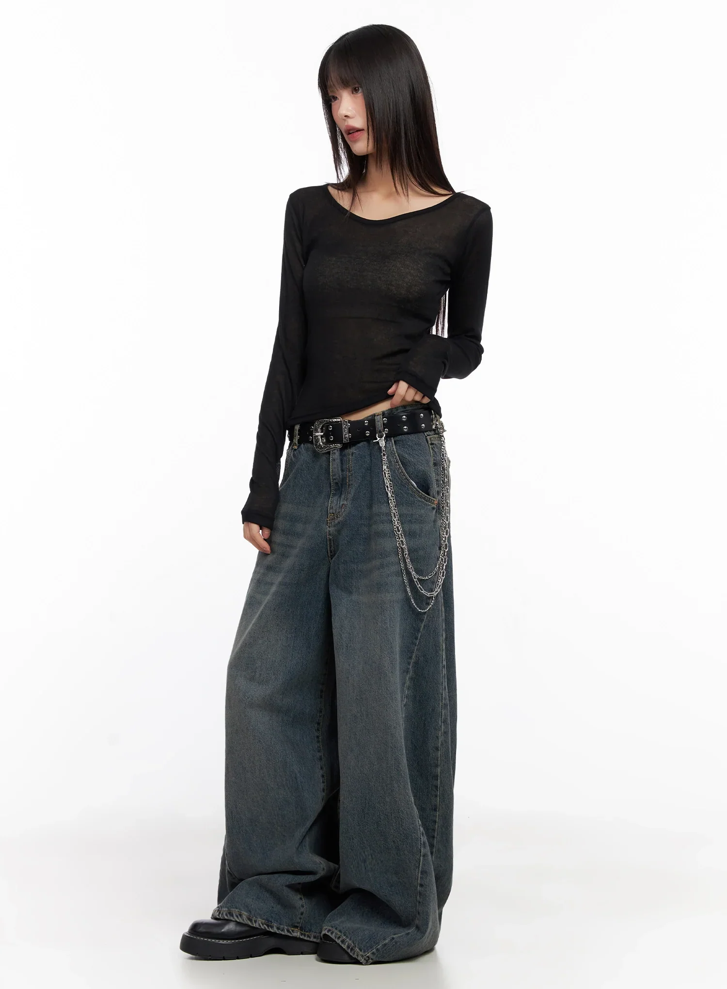 Sheer Long Sleeve Top IN503 - Image 8