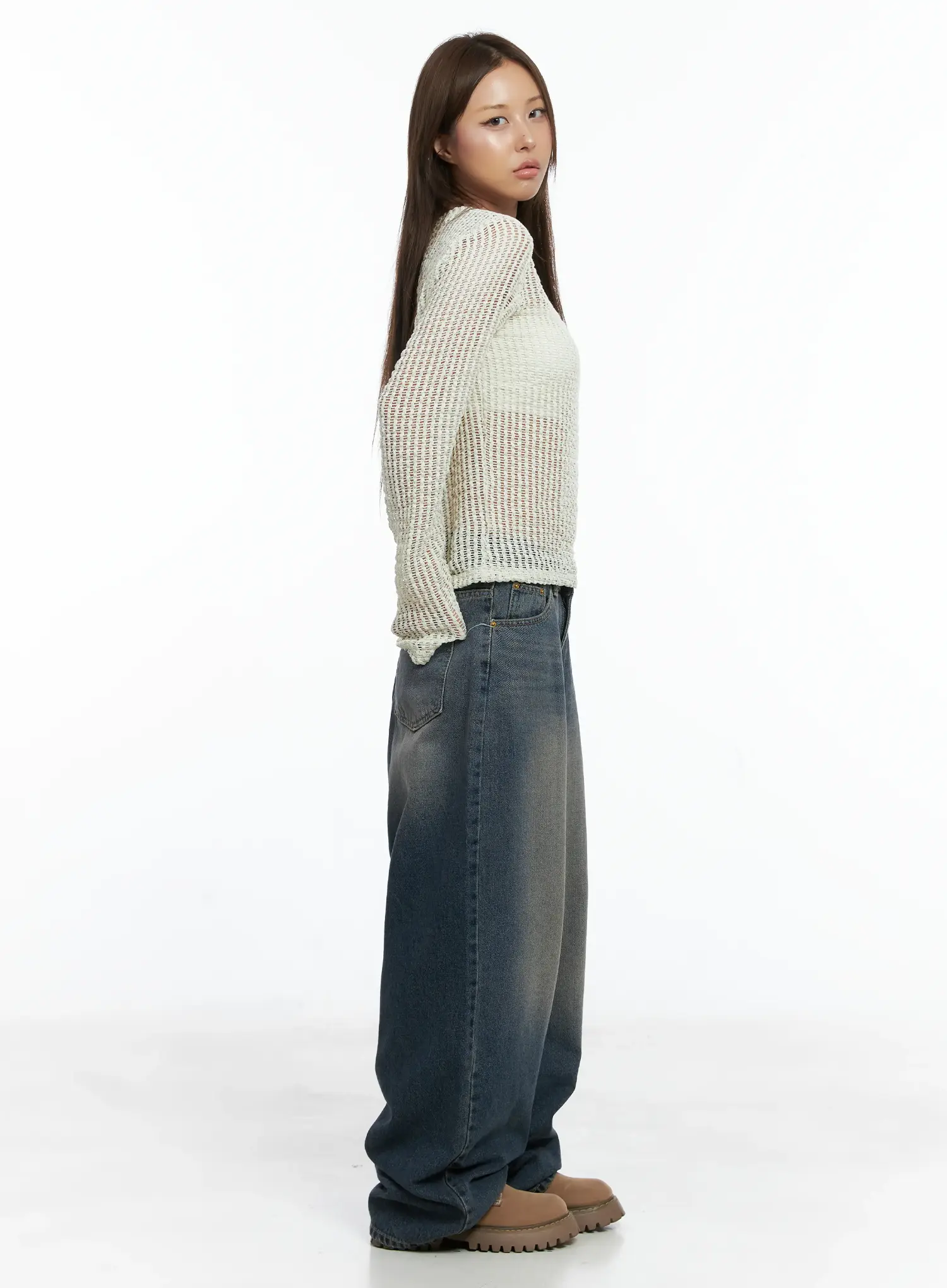 Sheer Mesh Knit Pullover CS504 - Image 5