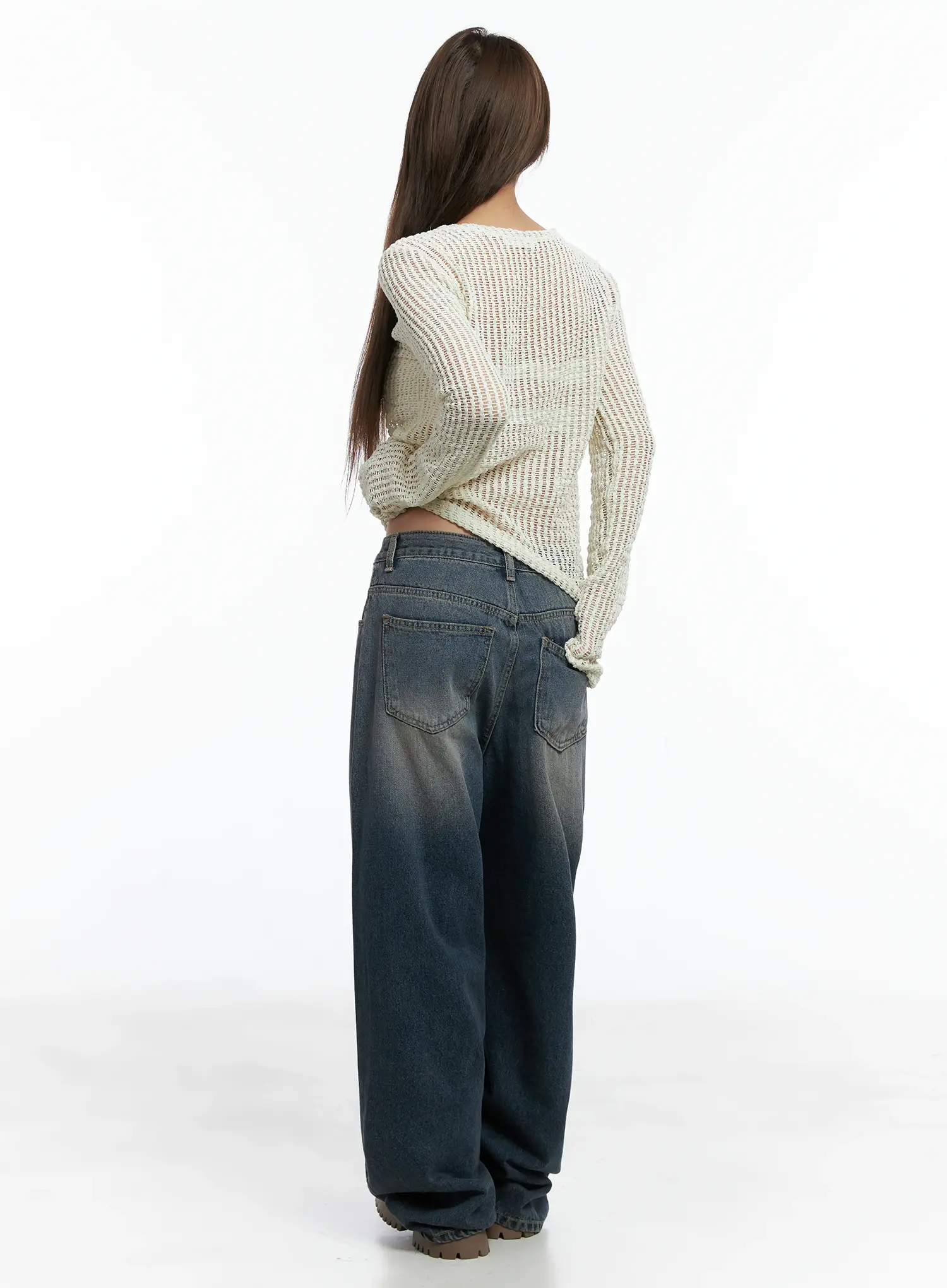 Sheer Mesh Knit Pullover CS504 - Image 6