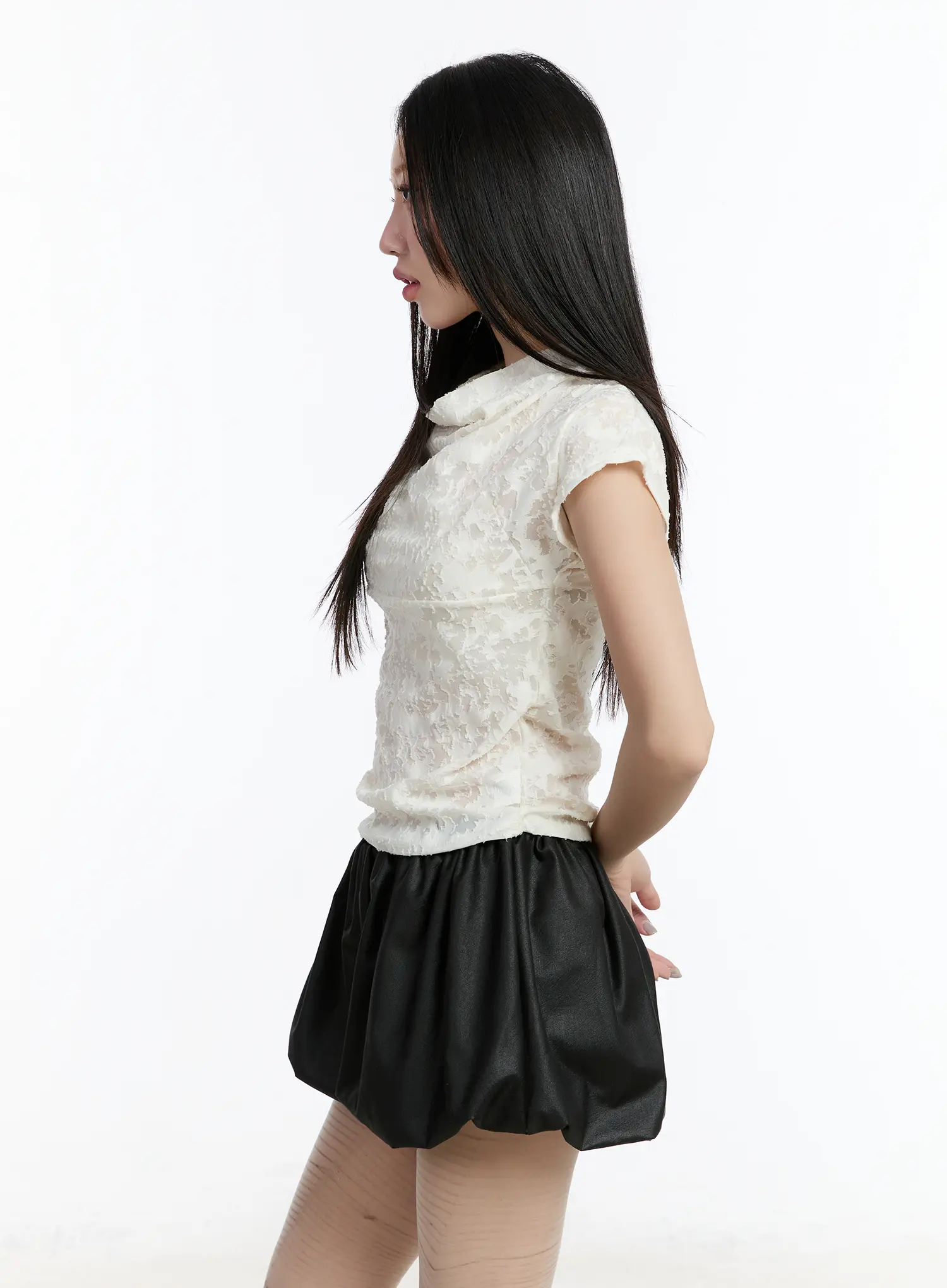 Sheer Short Sleeve Blouse CM511 - Image 6
