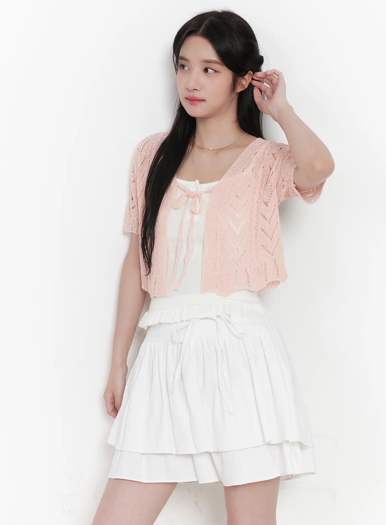 Sheer Short-Sleeve Cardigan CU523