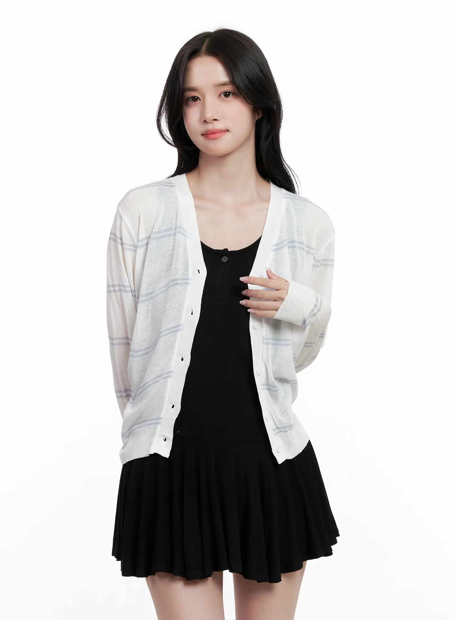 Sheer Striped Cardigan CL515 - Image 10