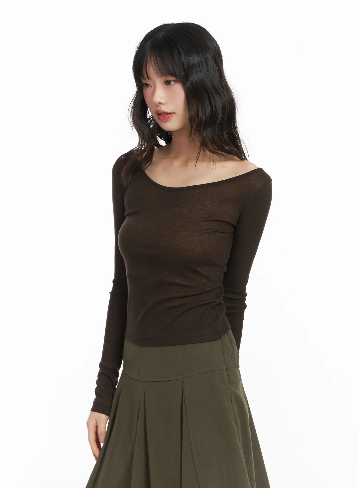 Sheer Two-Way Long Sleeve Top CD531 - Image 6