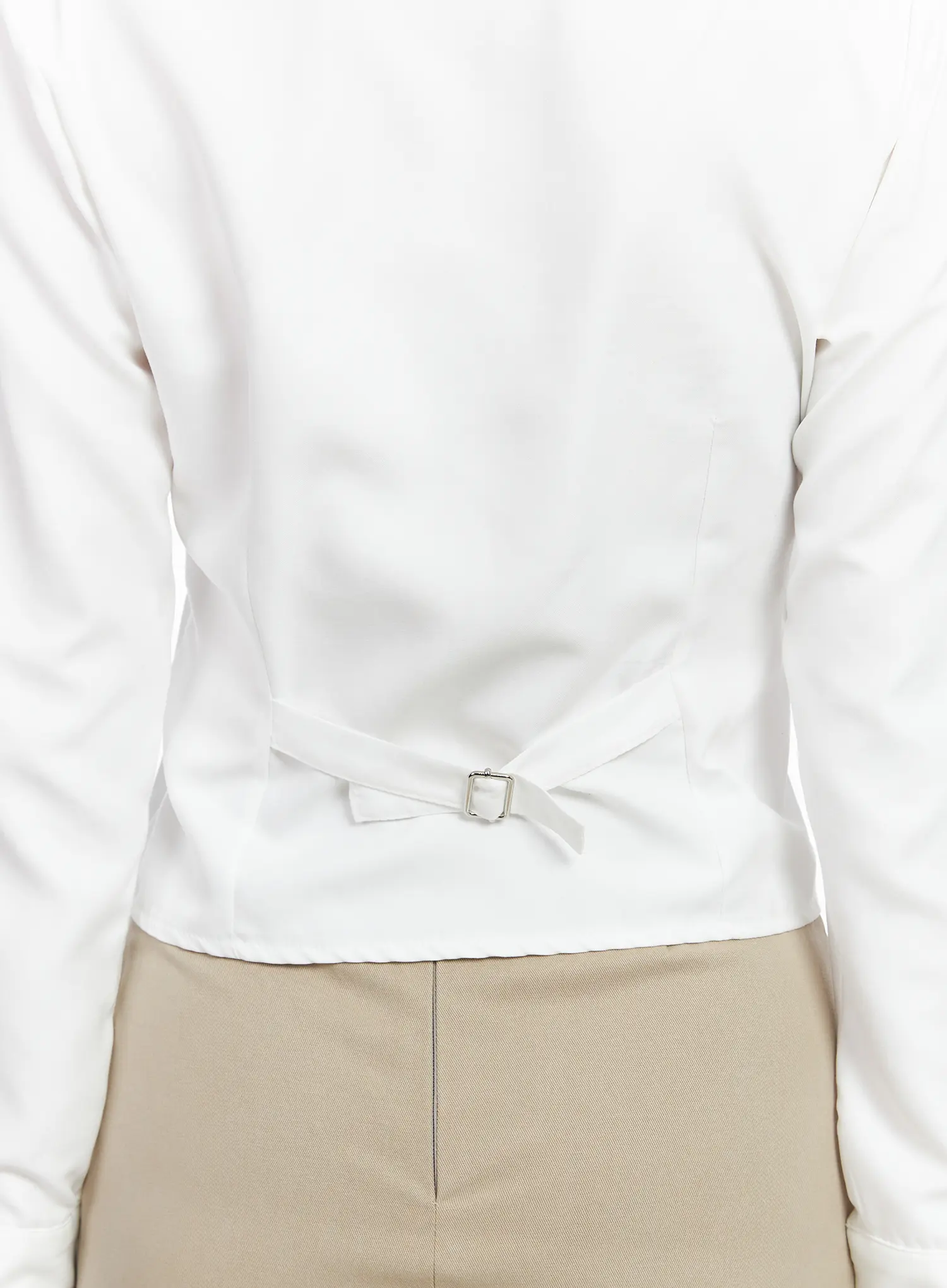 Shirred Back Buckle Crop Long Sleeve Blouse CJ520 - Image 9