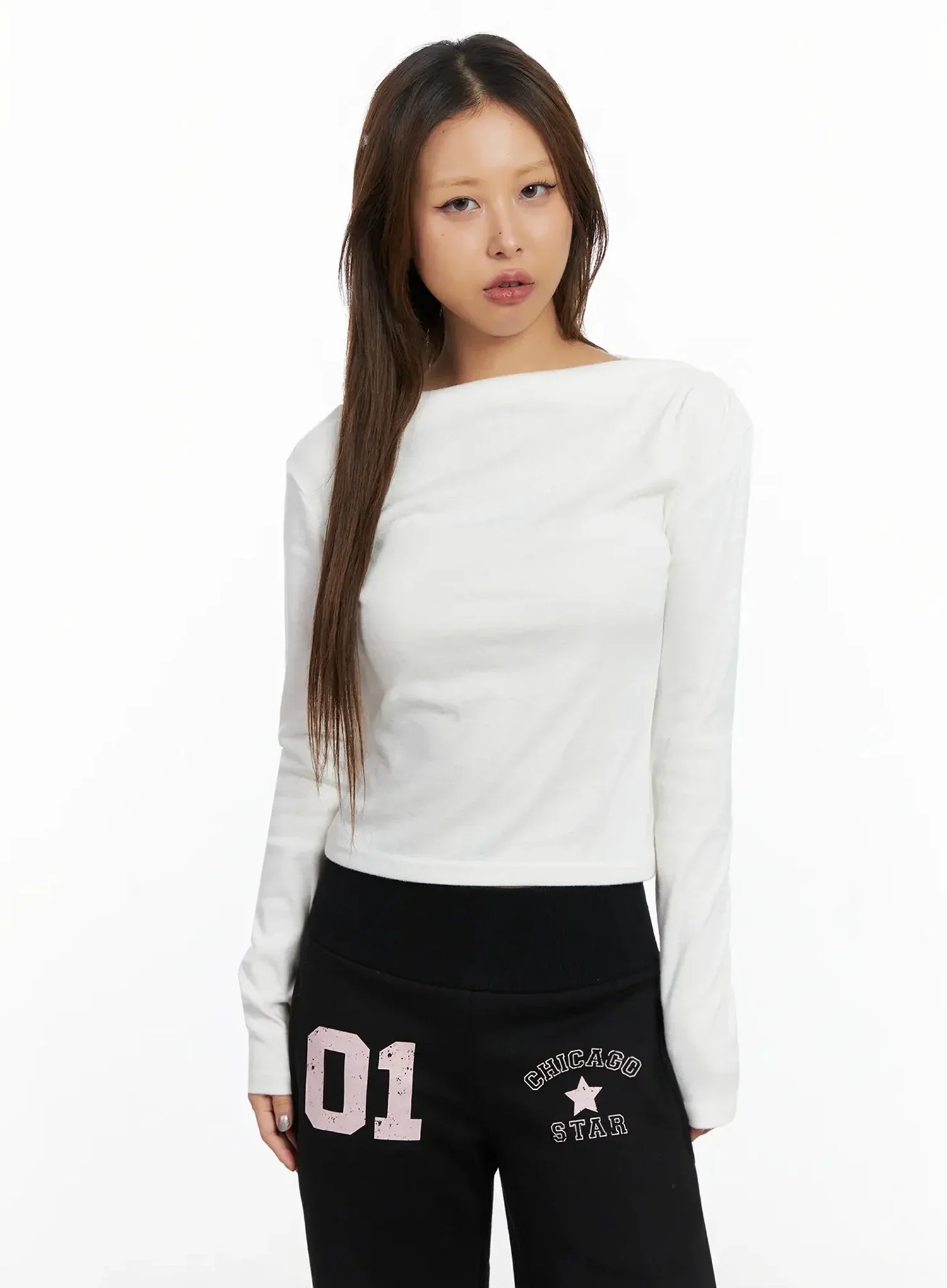 Shirred Boat Neck Top IN528 - Image 11