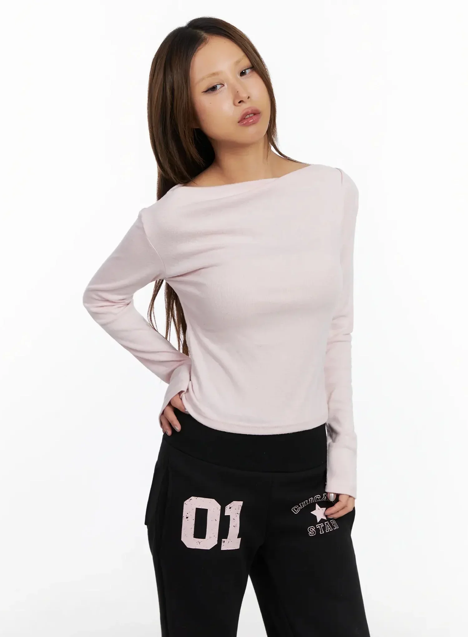 Shirred Boat Neck Top IN528 - Image 6