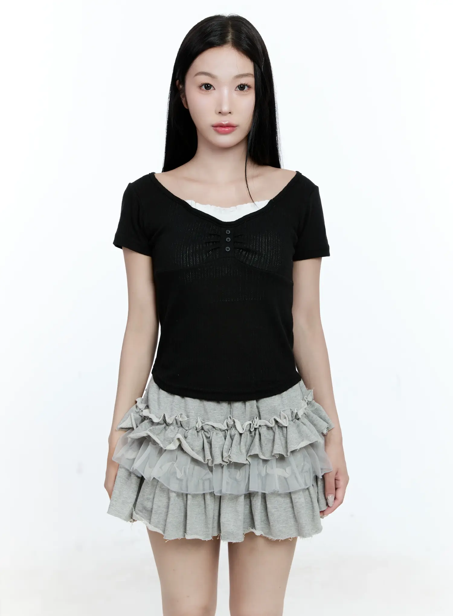 Shirred Button Tee CG511 - Image 10