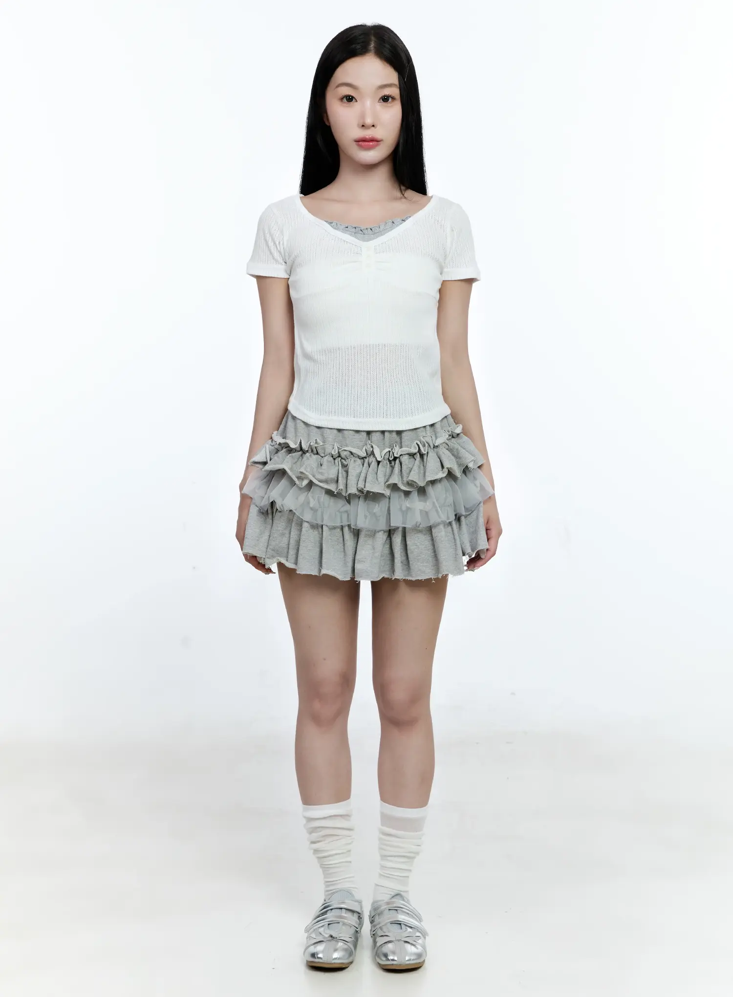 Shirred Button Tee CG511 - Image 2