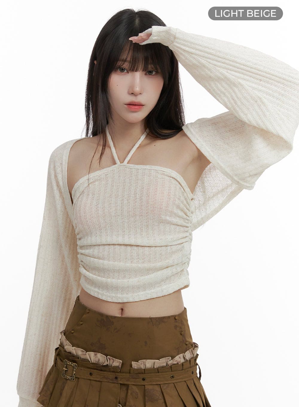 Shirred Halter and Bolero Cardigan Set CA426 - Image 12