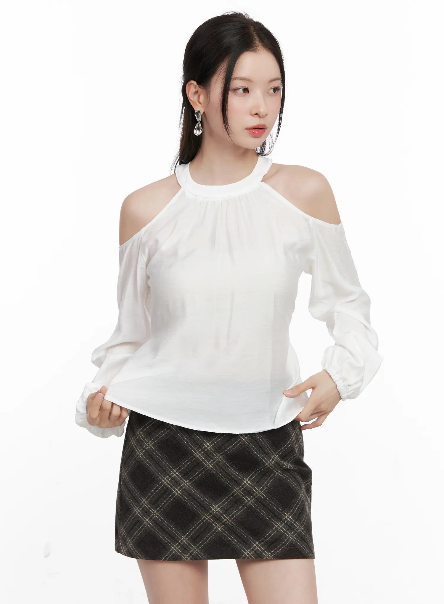 Shirred Halter Neck Blouse CN504