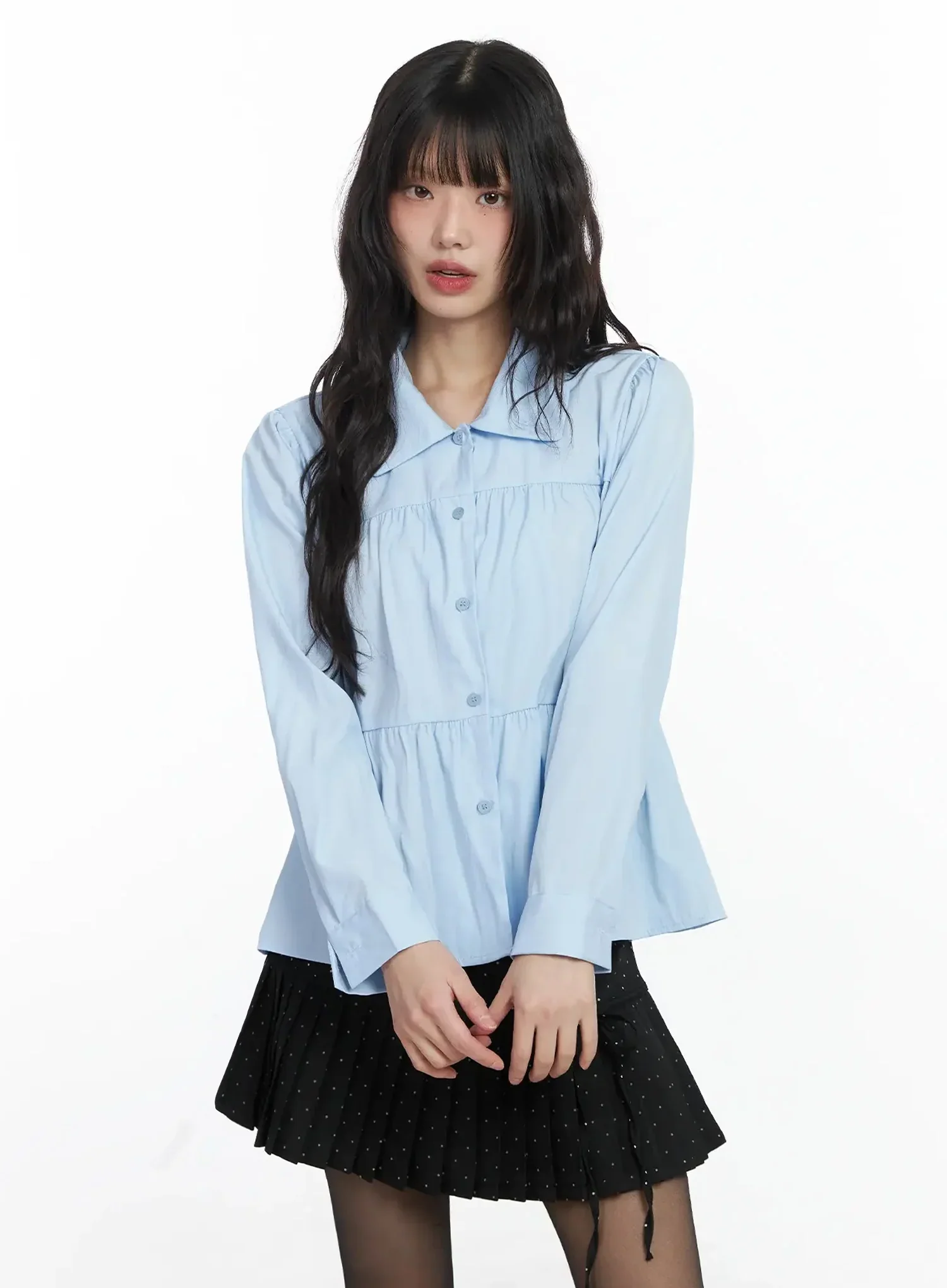 Shirred Long Shirt IF505 - Image 14