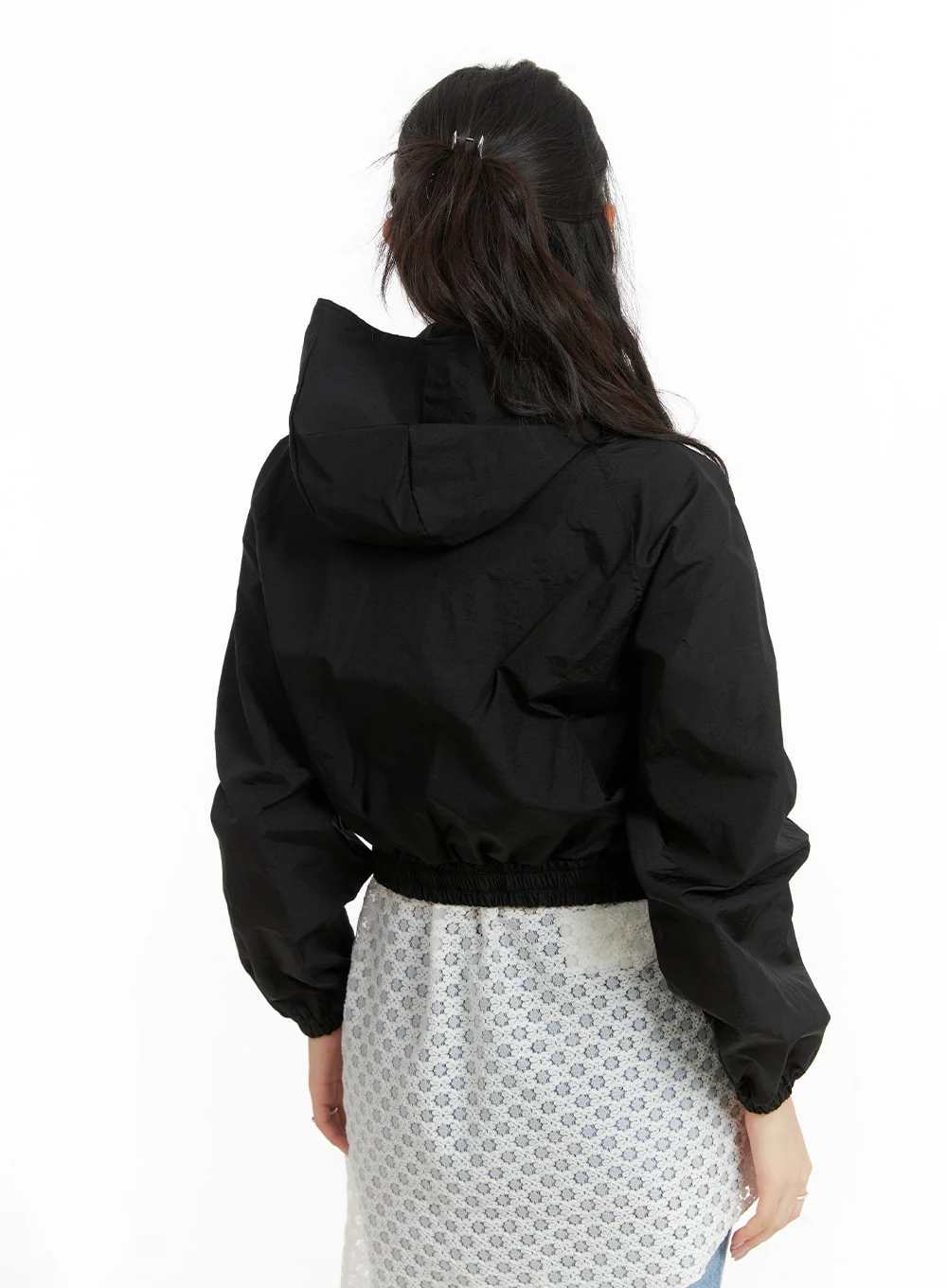 Shirred Nylon Hooded Jacket CM426 - Image 5